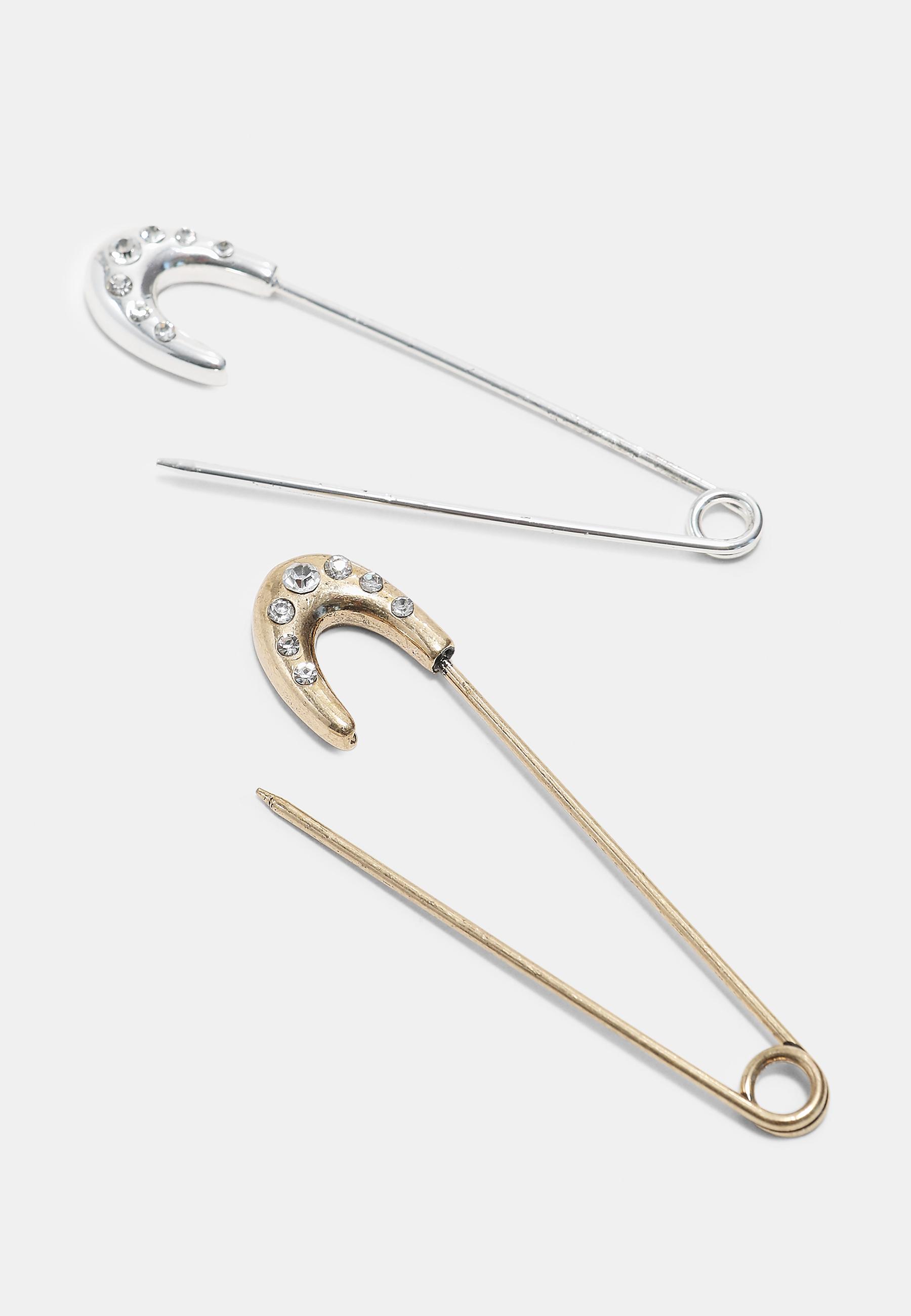 Set of 3 brooch pins — Gold