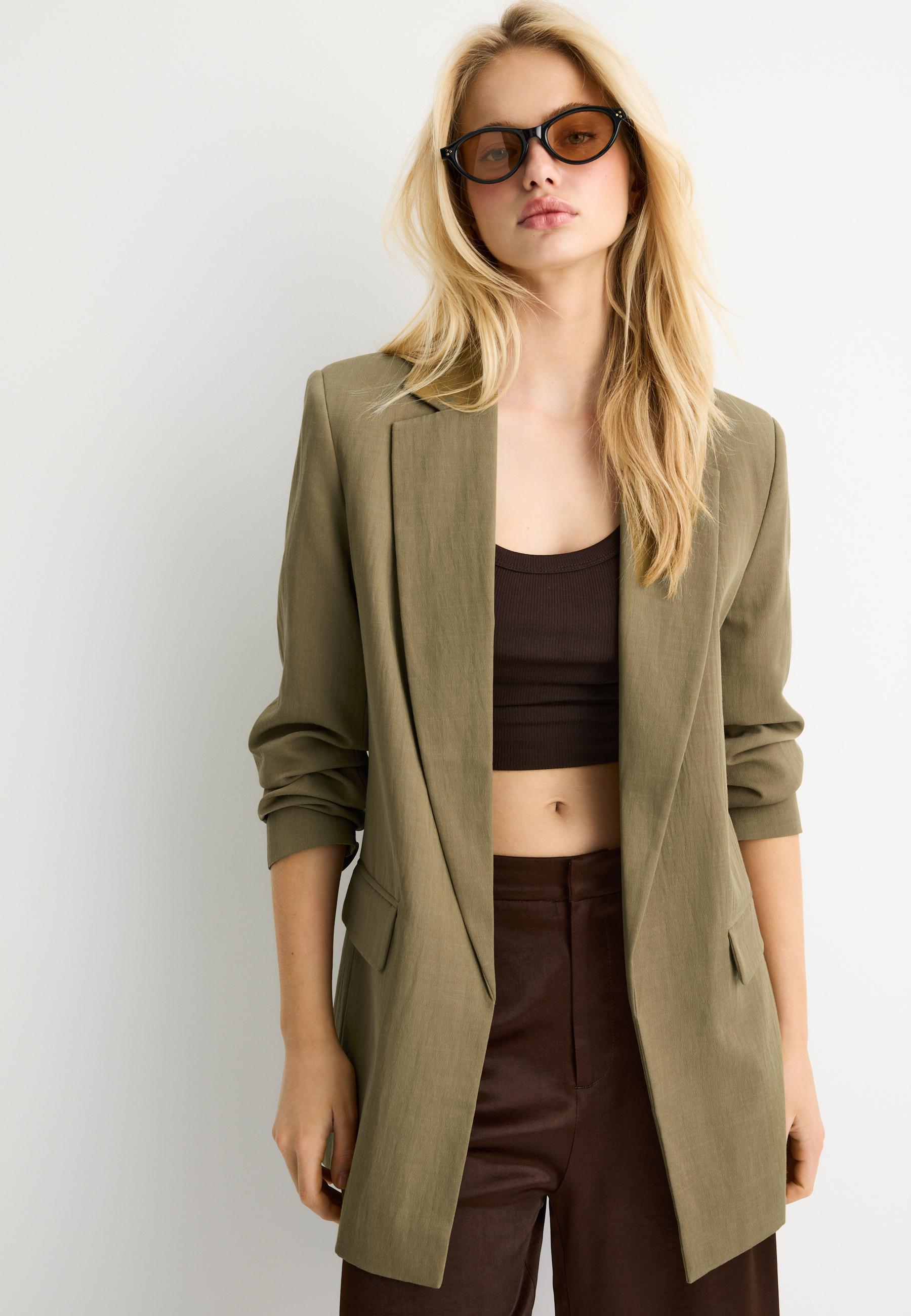 Basic rustic blazer — Olive green