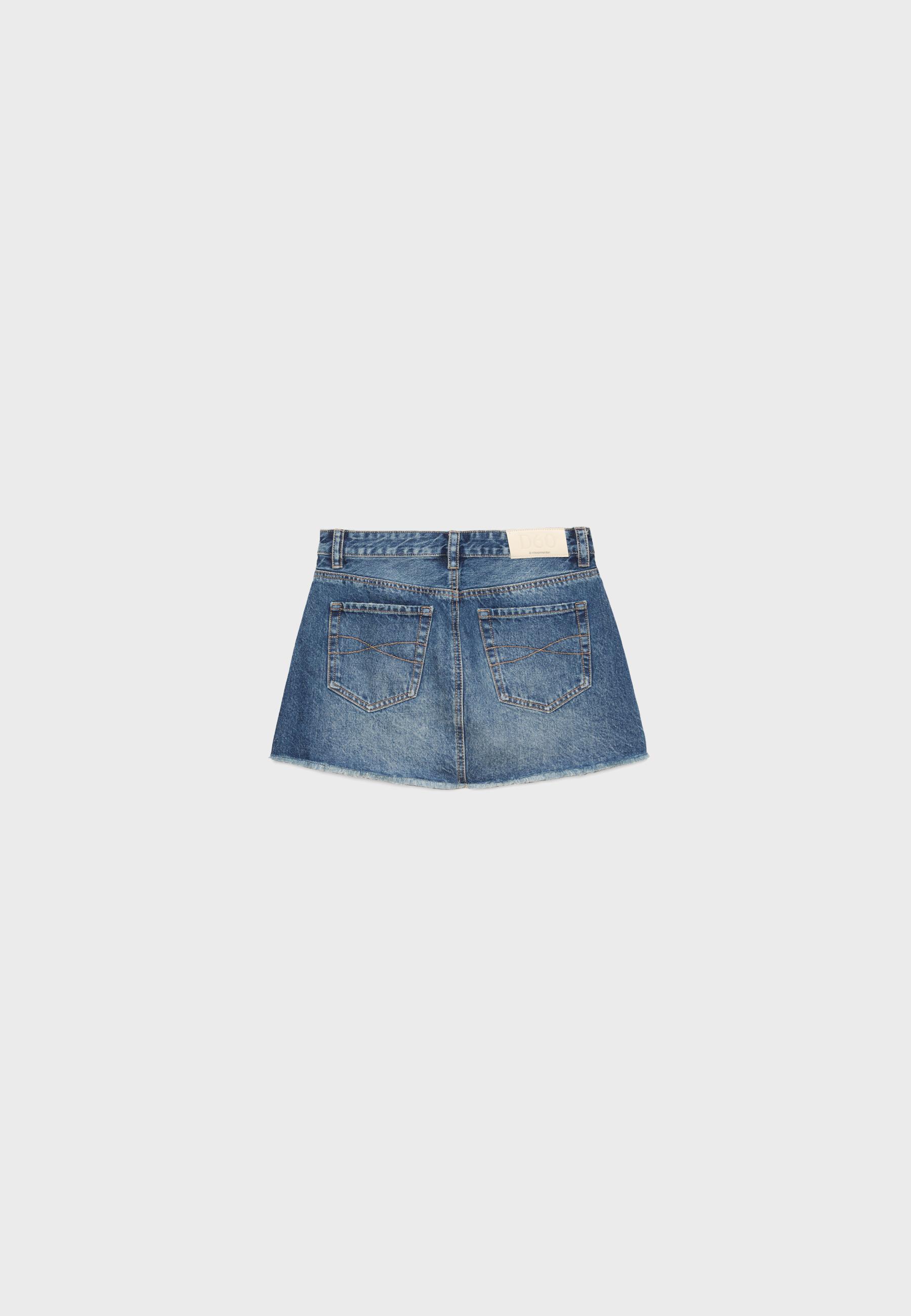 D60 denim mini skirt — MEDIUM DENIM WASH