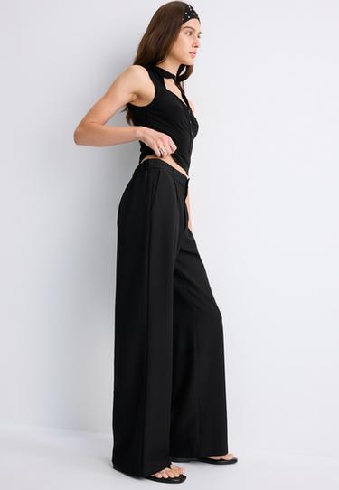Straight-leg smart trousers — Black 1