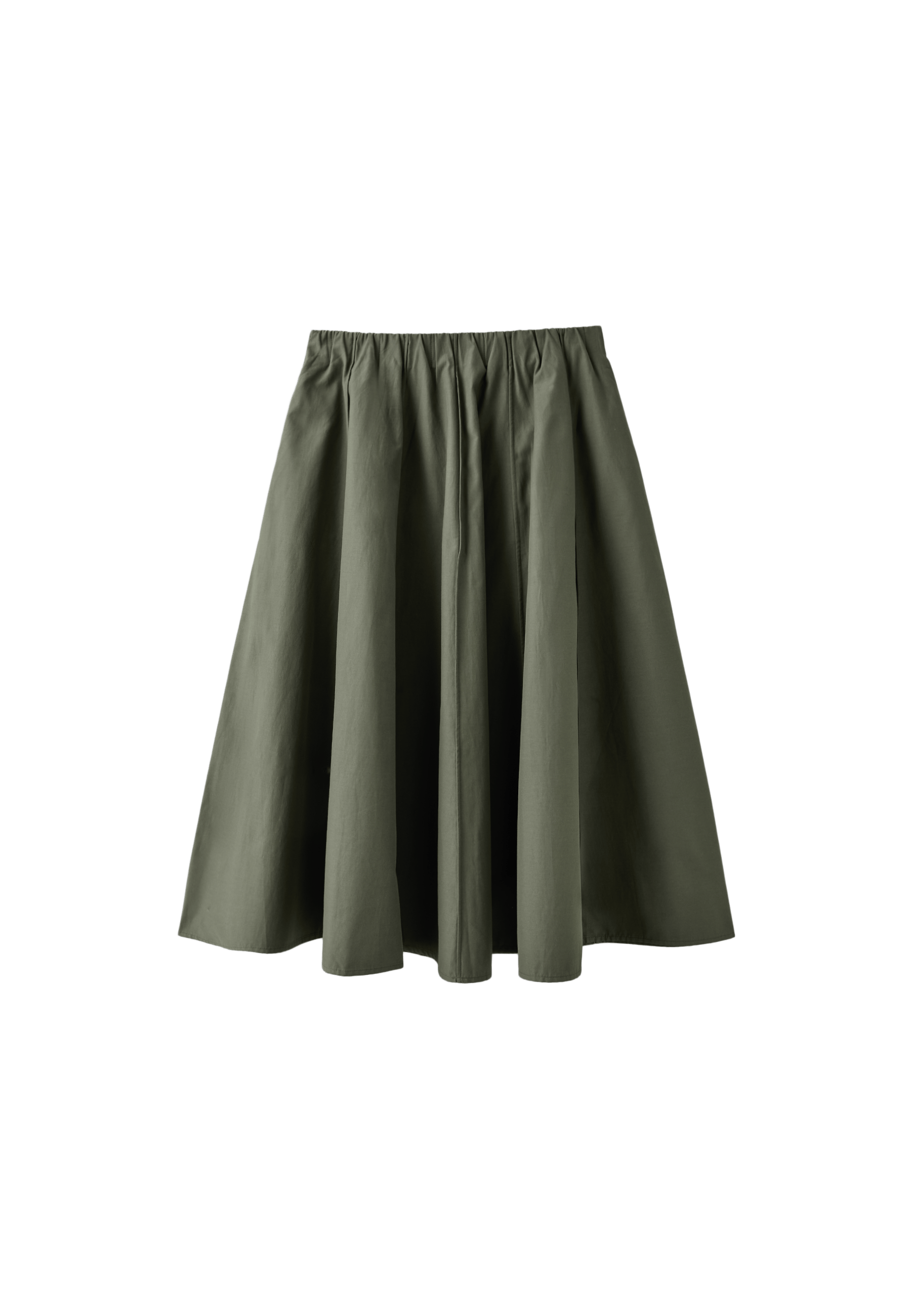 Poplin seamed A-line skirt — Khaki