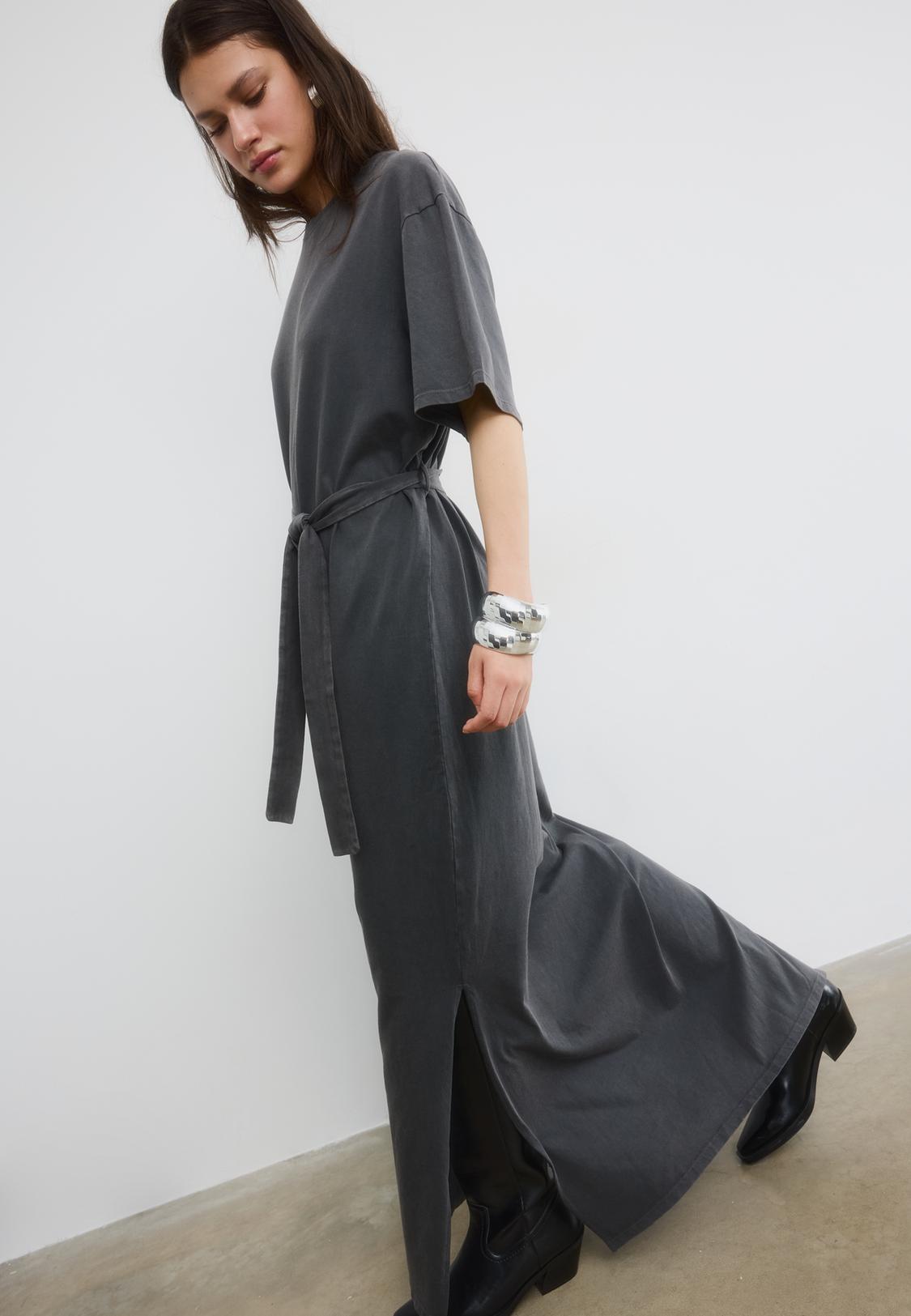 charcoal grey t shirt dress Weekend Tee Midi Dress