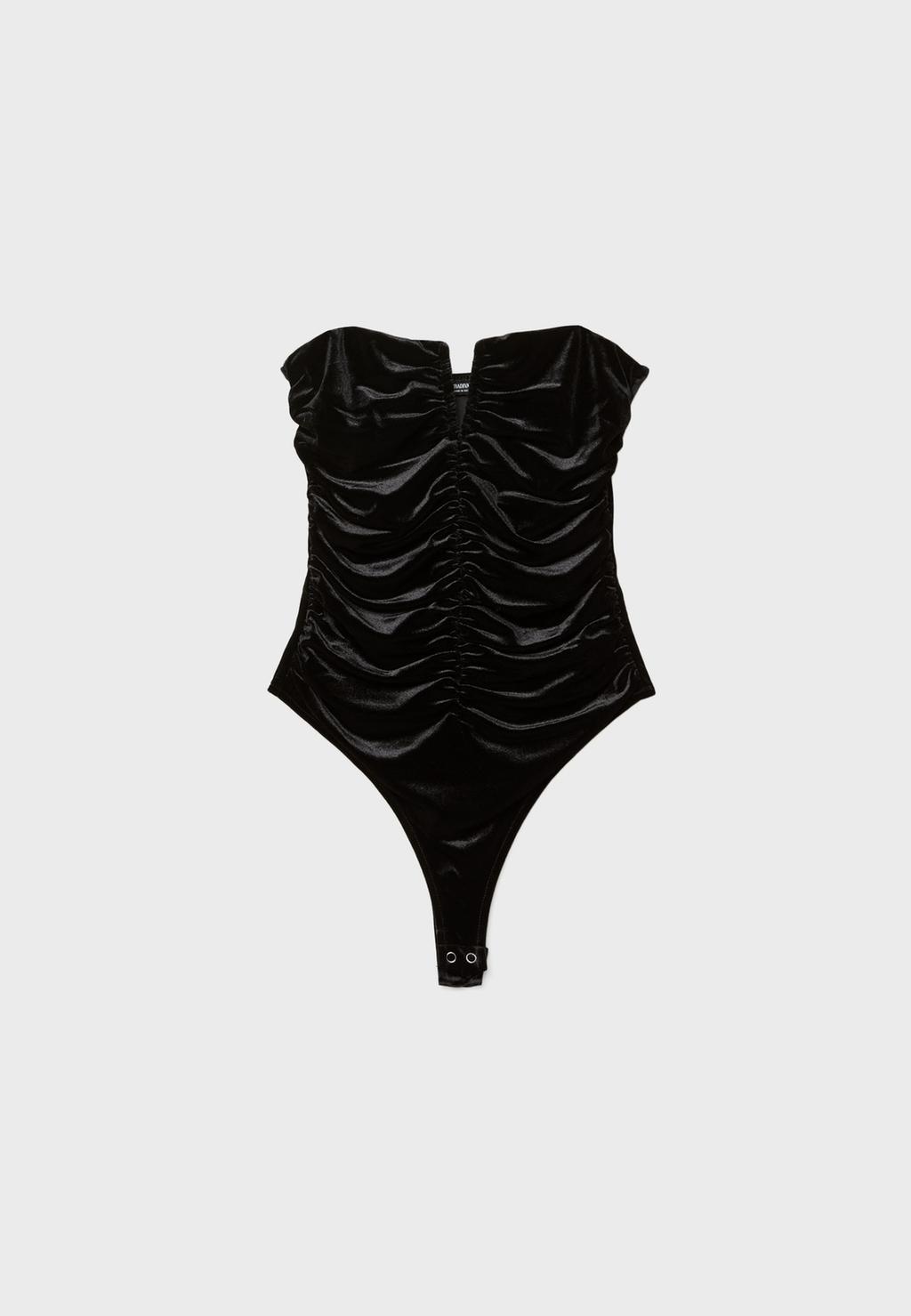 Body en velours à col en V