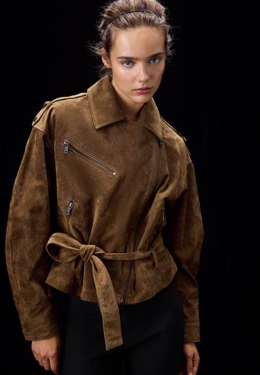 100% leather biker jacket — Brown 4