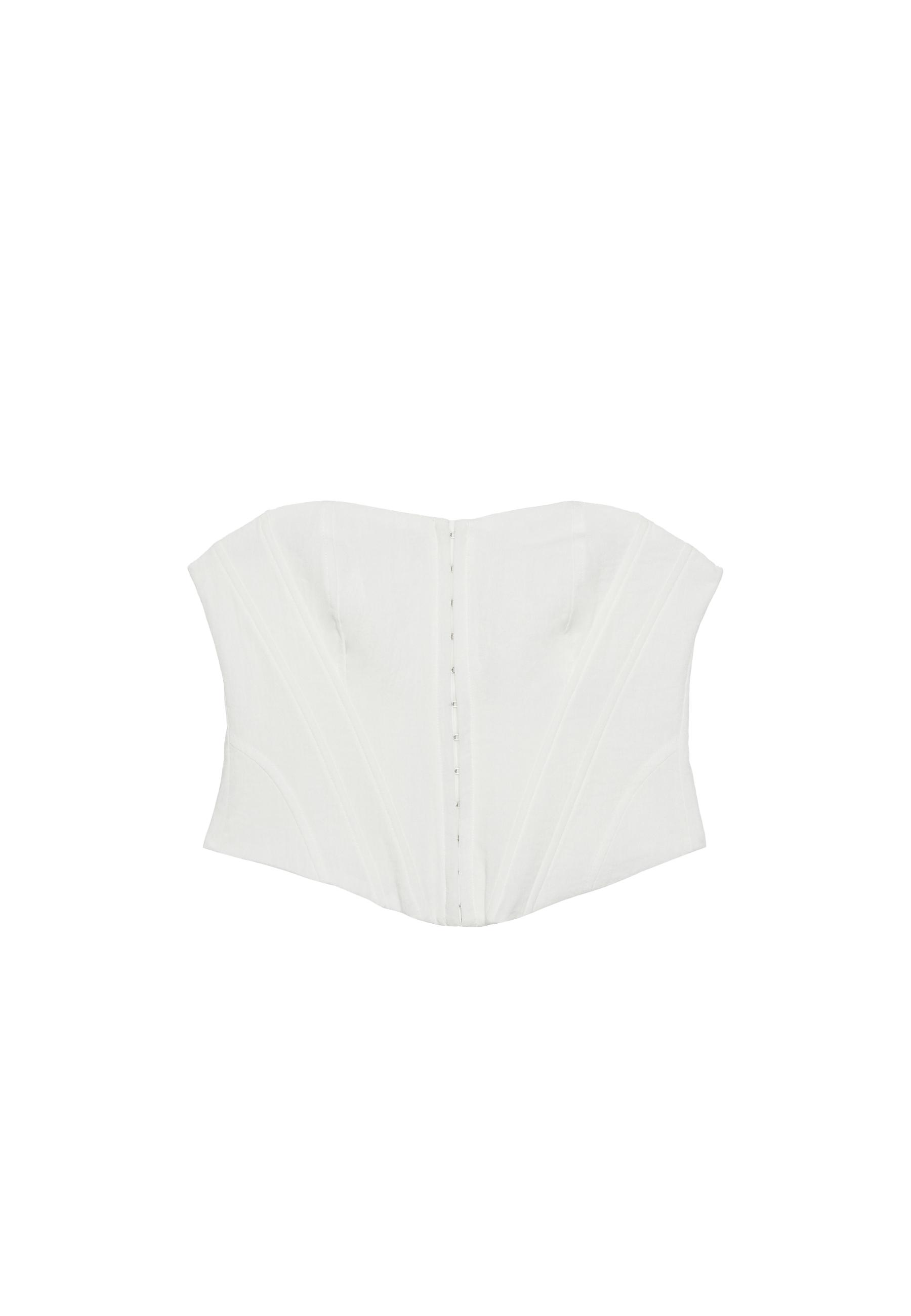 Lace-up corset — White