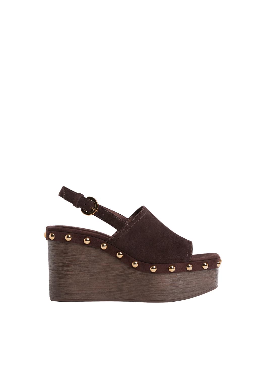 Zeppe con plateau e borchie in pelle