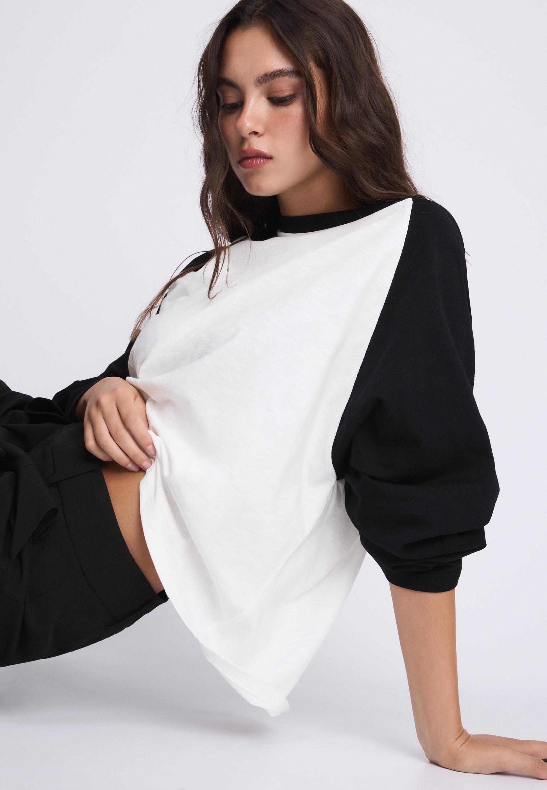 Oversize baseball T-shirt — Black