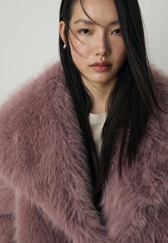 cropped faux fur jacket