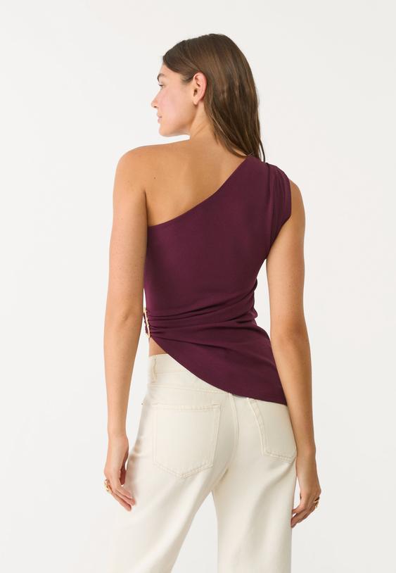 asymmetric top with buckle detail
