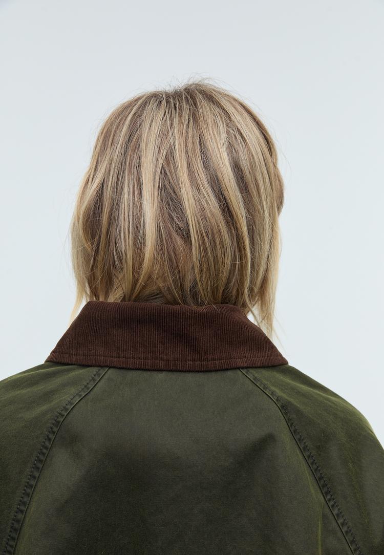 korte gewaxte trenchcoat met riem