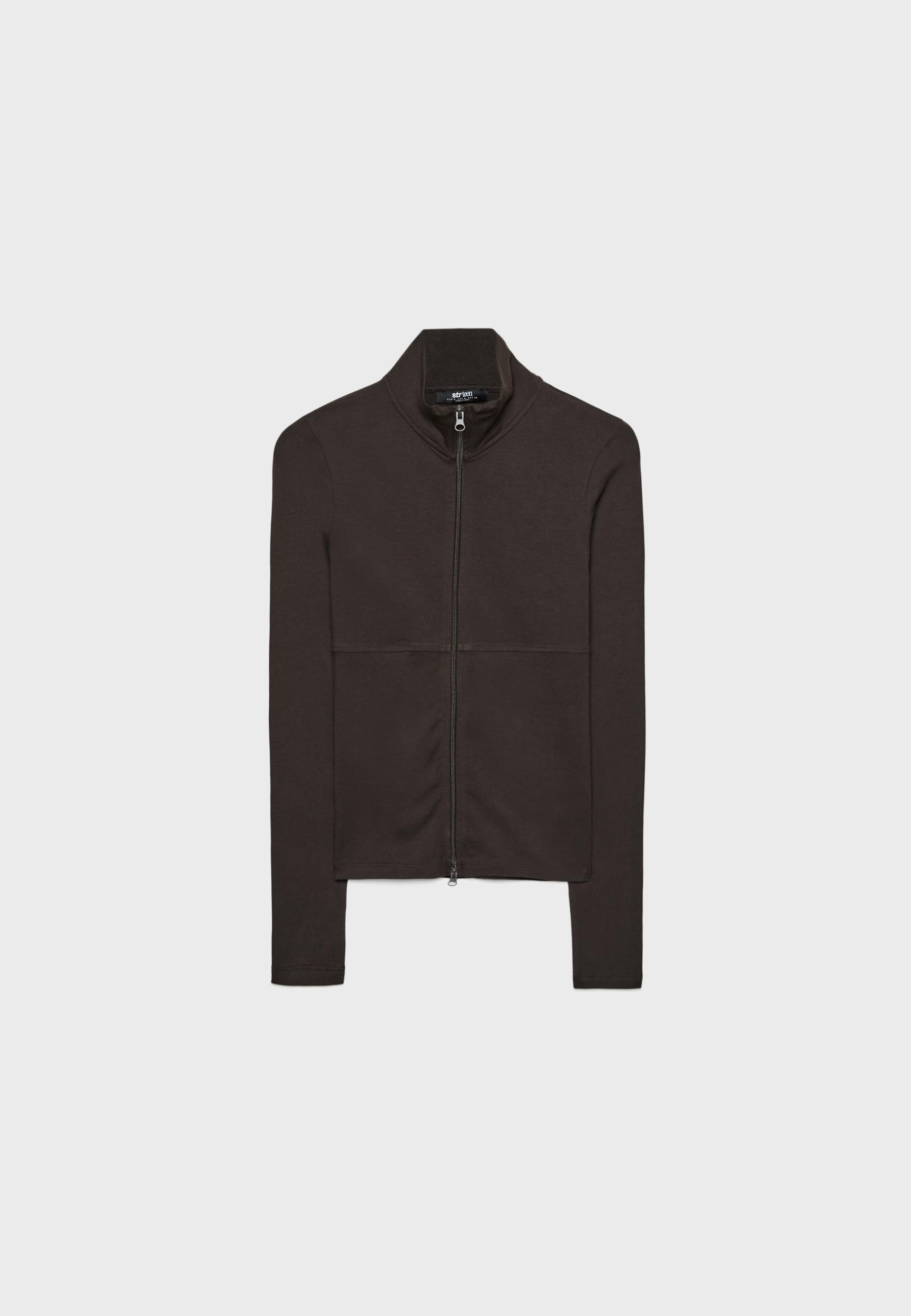 Double zip t-shirt — Brown