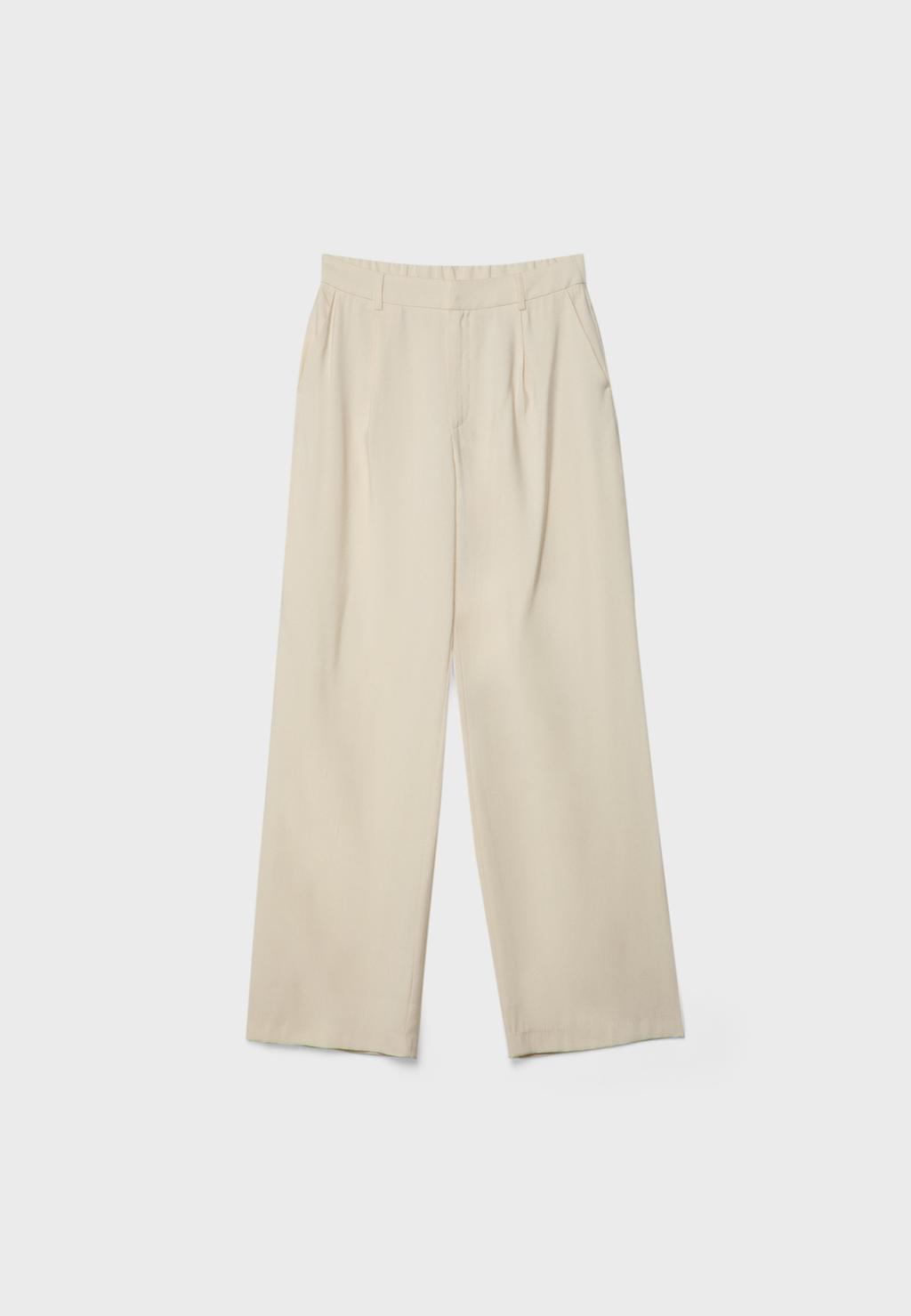 Flowing straight-leg trousers with darts