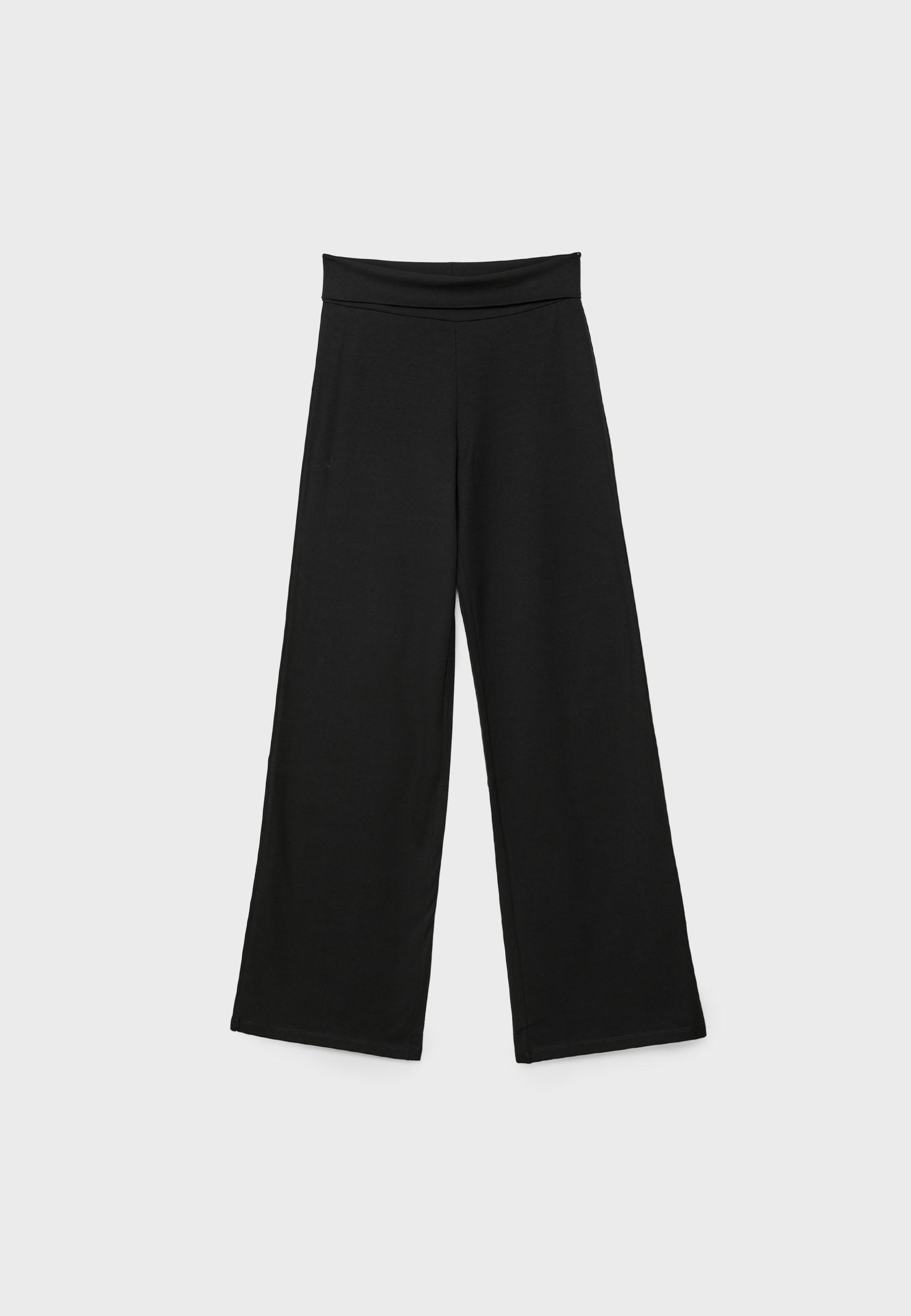 Mesh trousers with fold-over waist