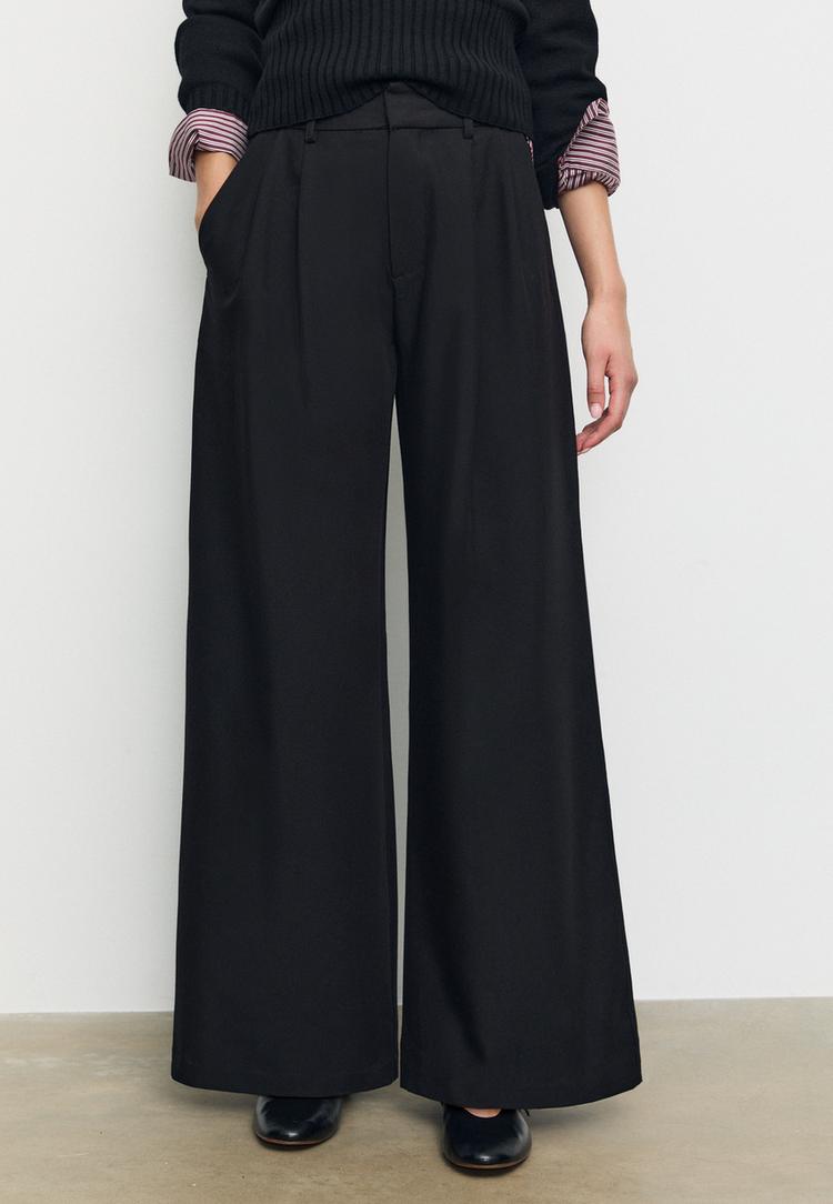 super wide leg adjustable trousers