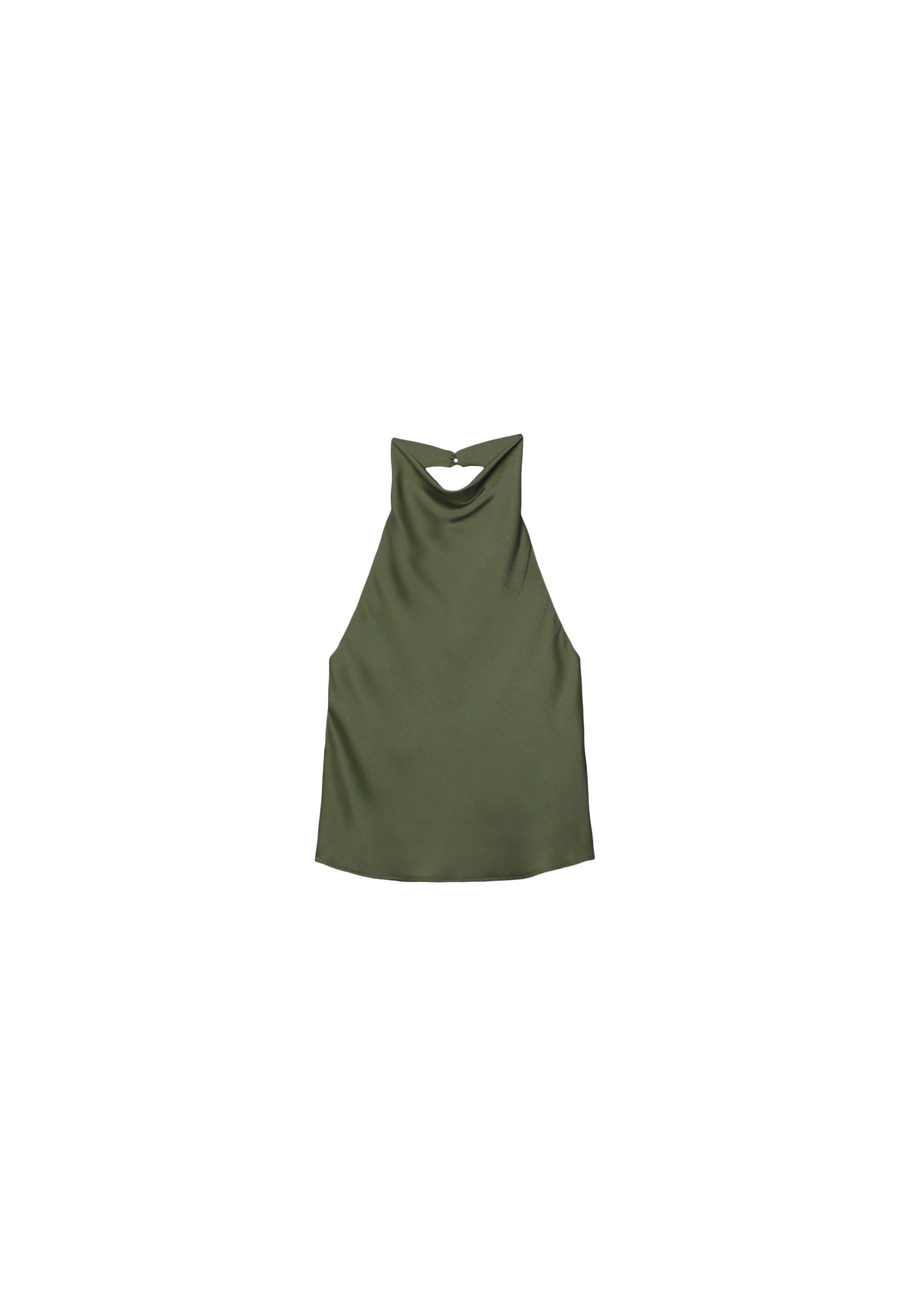 Satin effect halter top