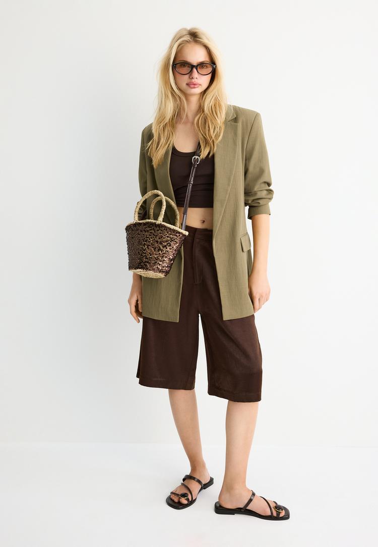 Rustikaler Basic-Blazer Olivgrün S