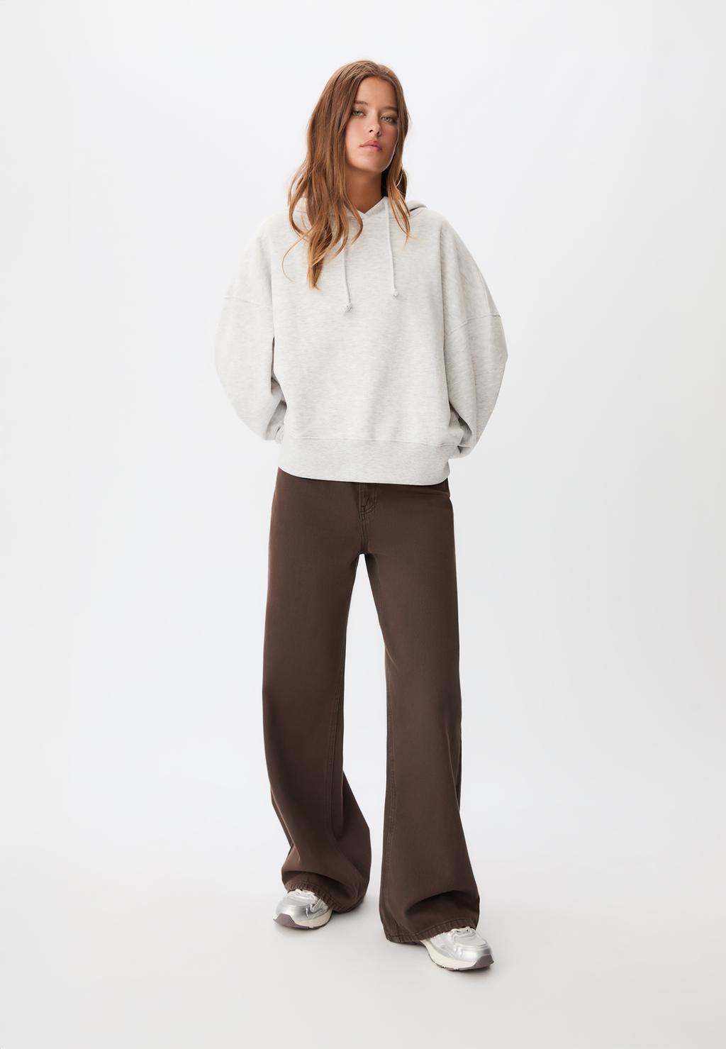 Sweater met capuchon en luipaardster
