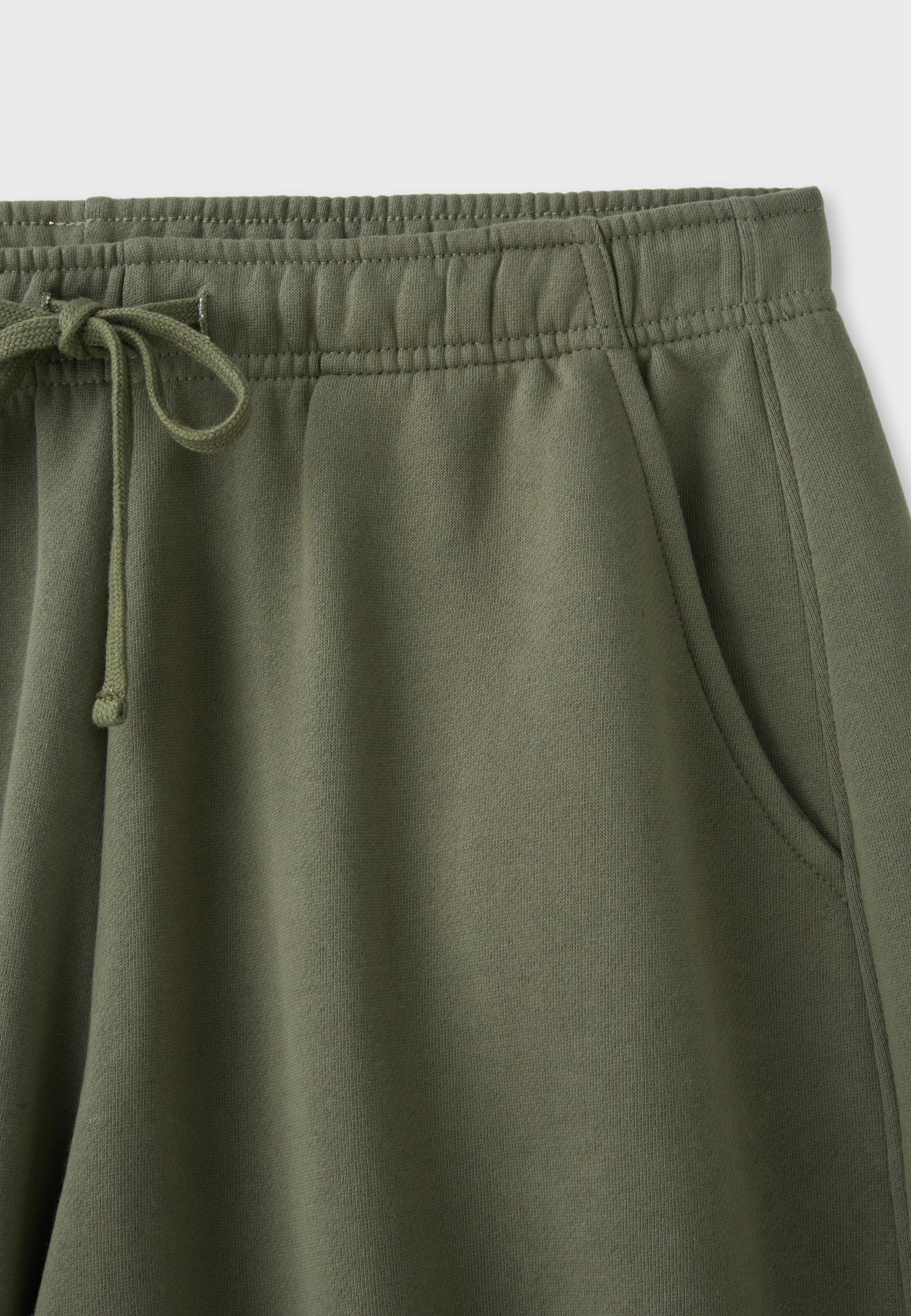 Plush jogger trousers with toggles — Khaki