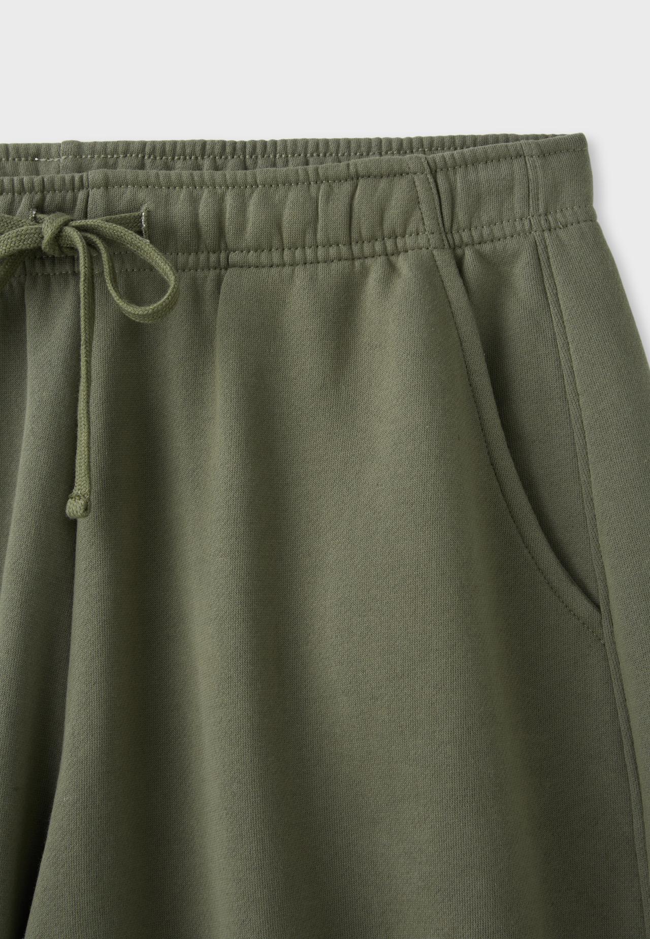 Plush acid wash joggers with toggles — Khaki
