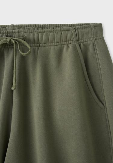 Plush acid wash joggers with toggles — Khaki 9