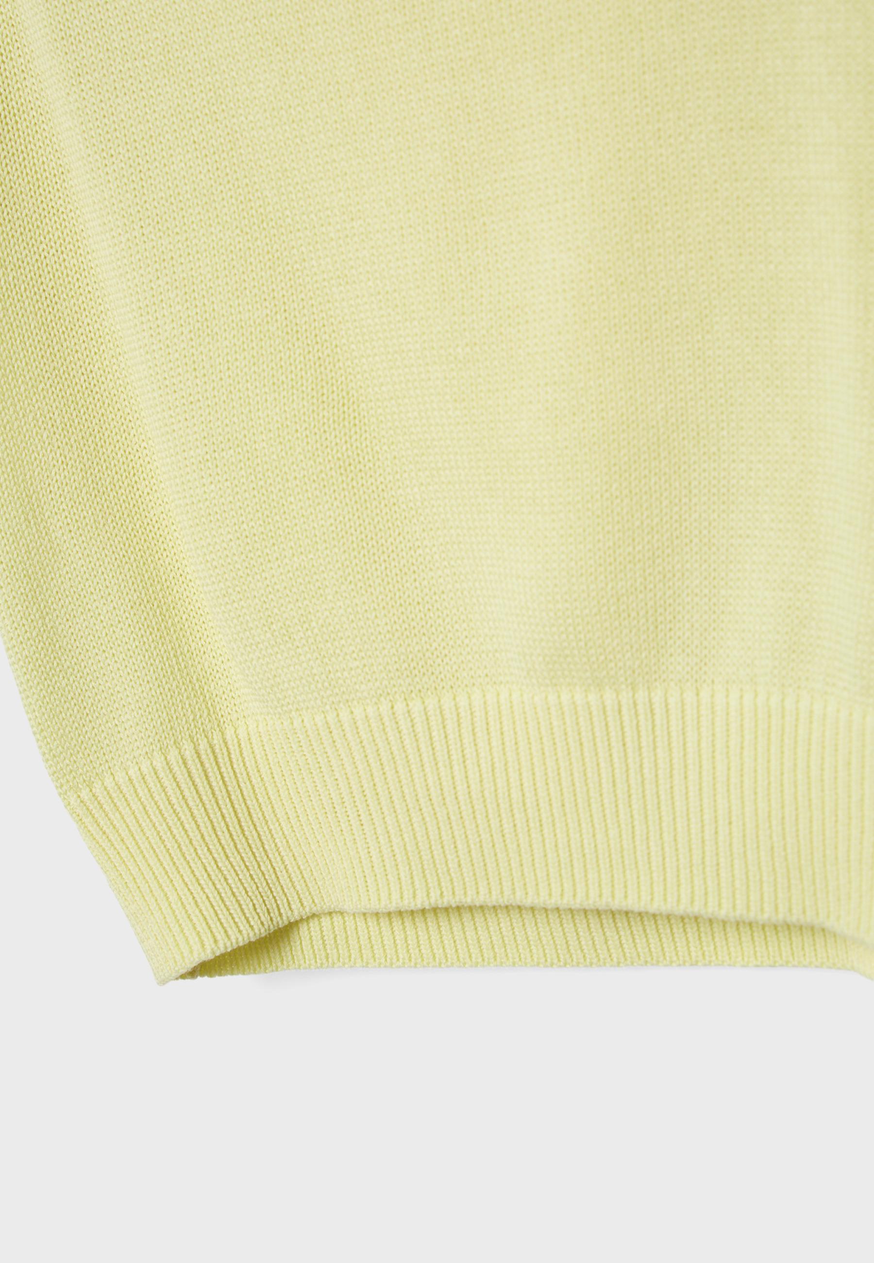 Rustic knit boat neck top — Pastel yellow