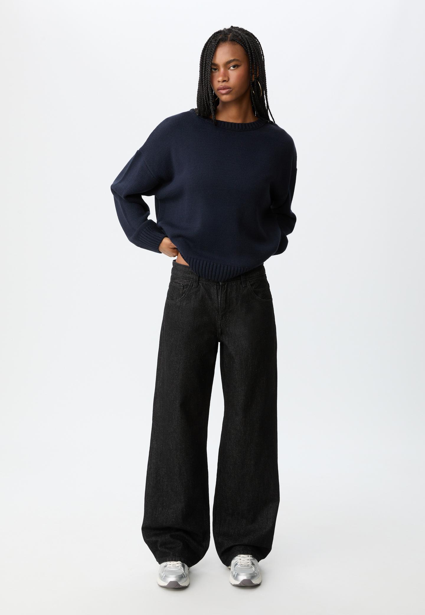 Knitted round neck jumper - Women's fashion | Stradivarius United Kingdom