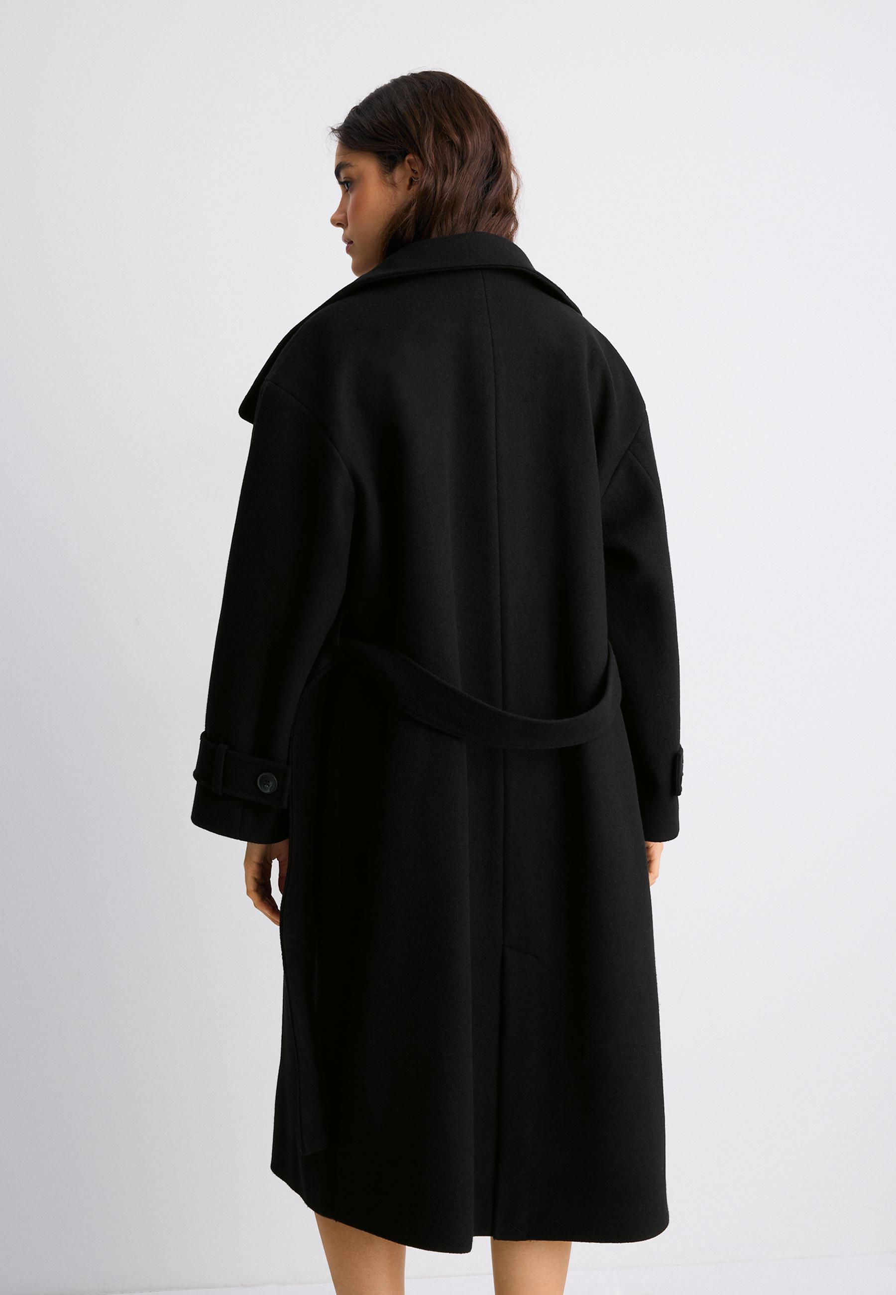 Soft-touch high neck long coat - Women's fashion | Stradivarius