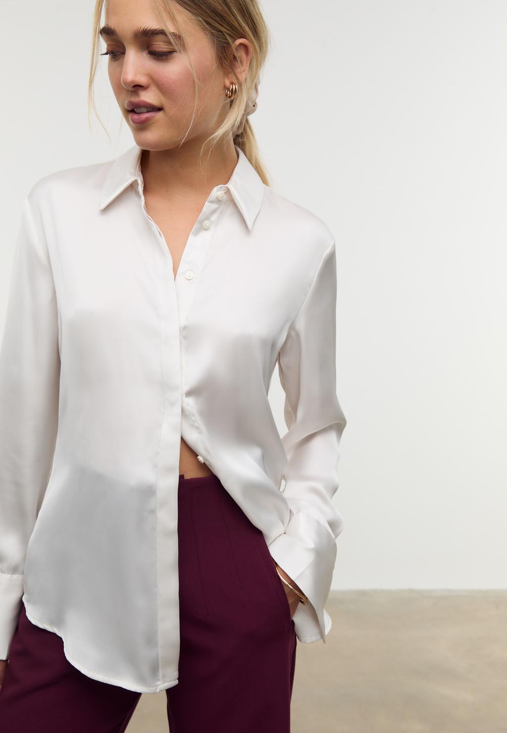 Camisa básica satinada