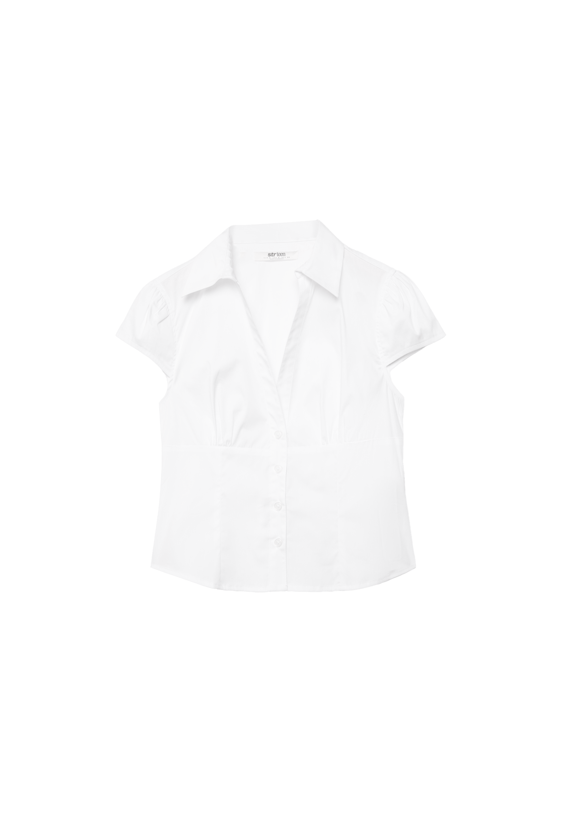 Fitted short sleeve shirt — White