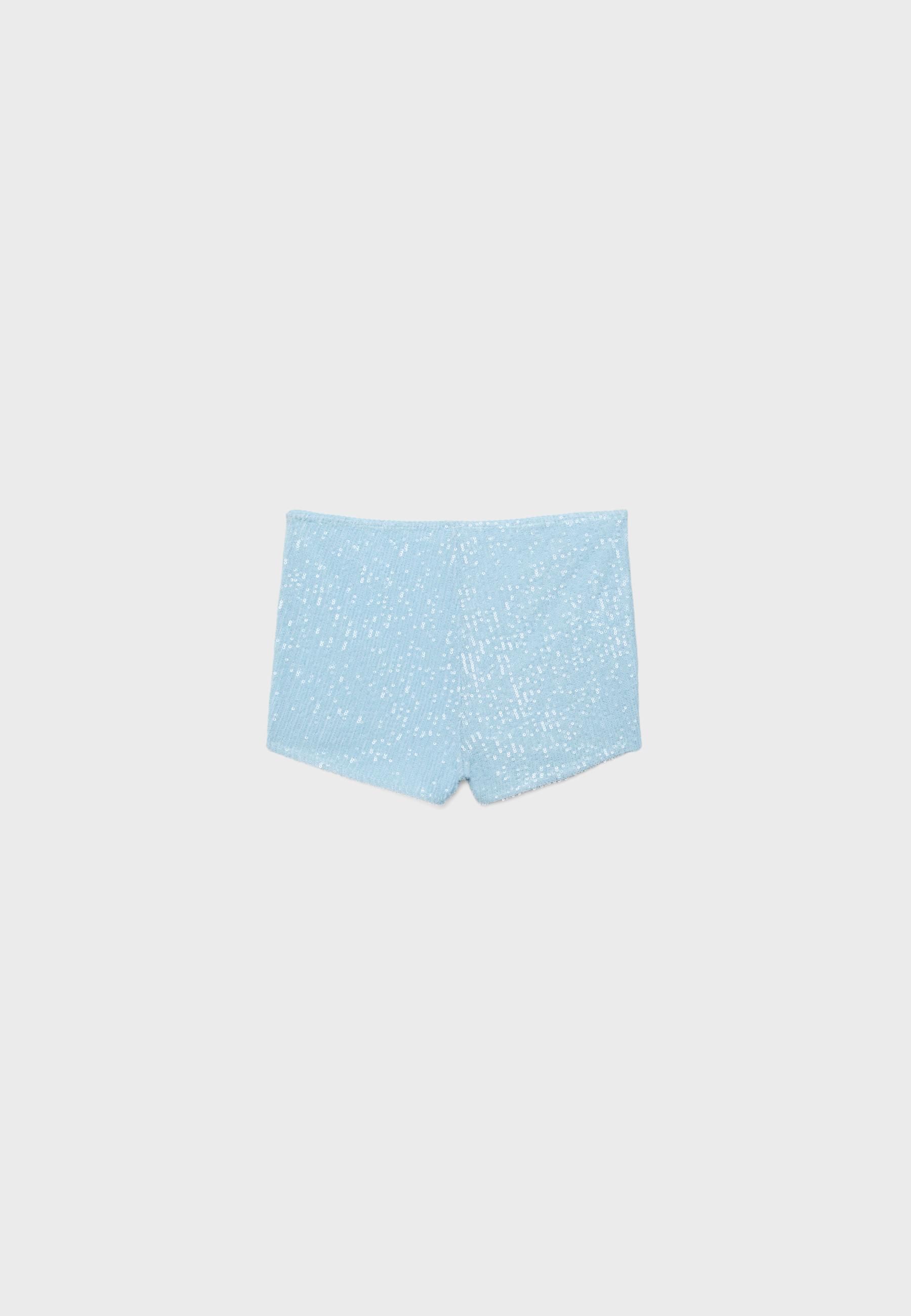Pullu mini şort - Görsel 6
