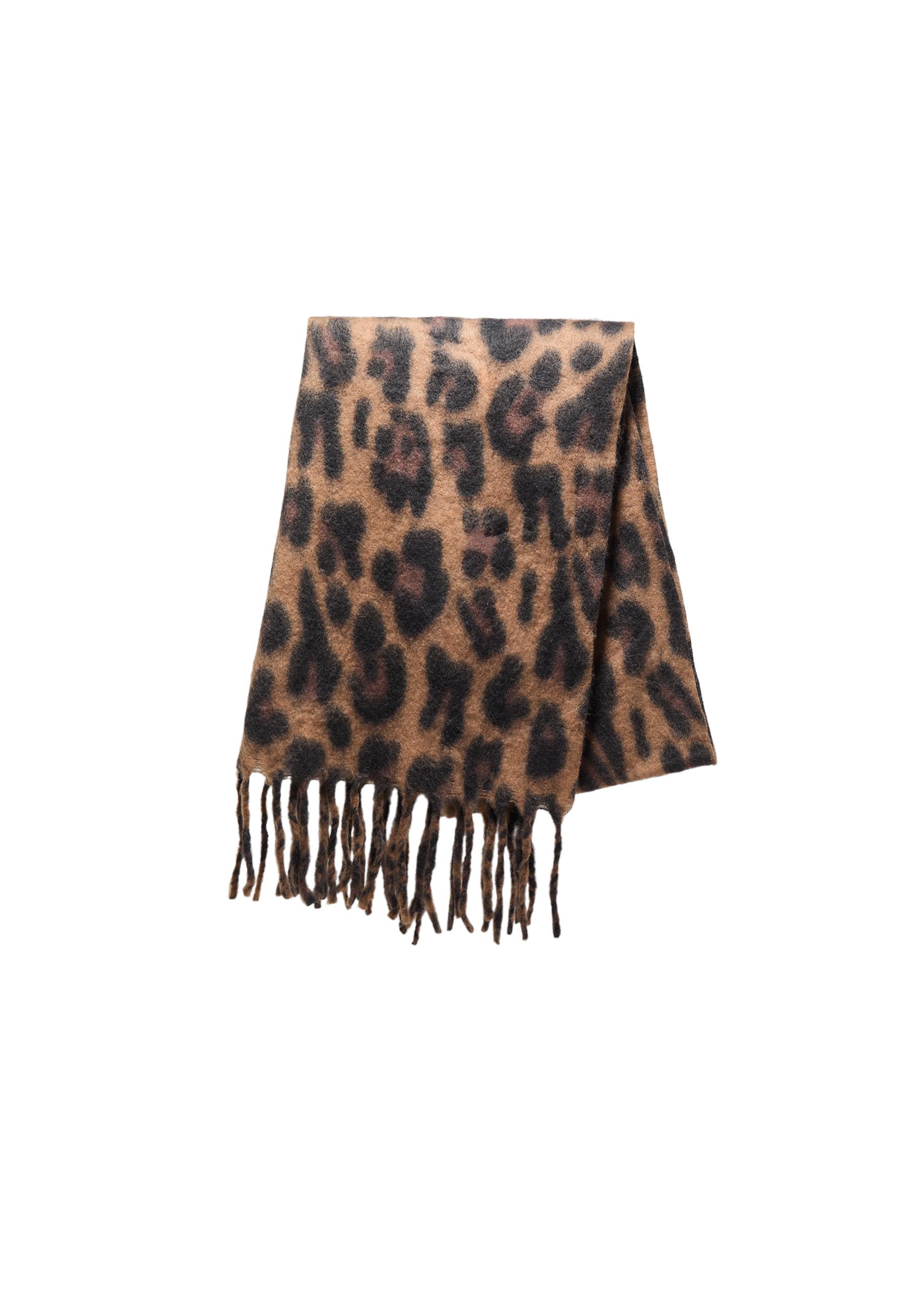 Leopard print scarf — Brown