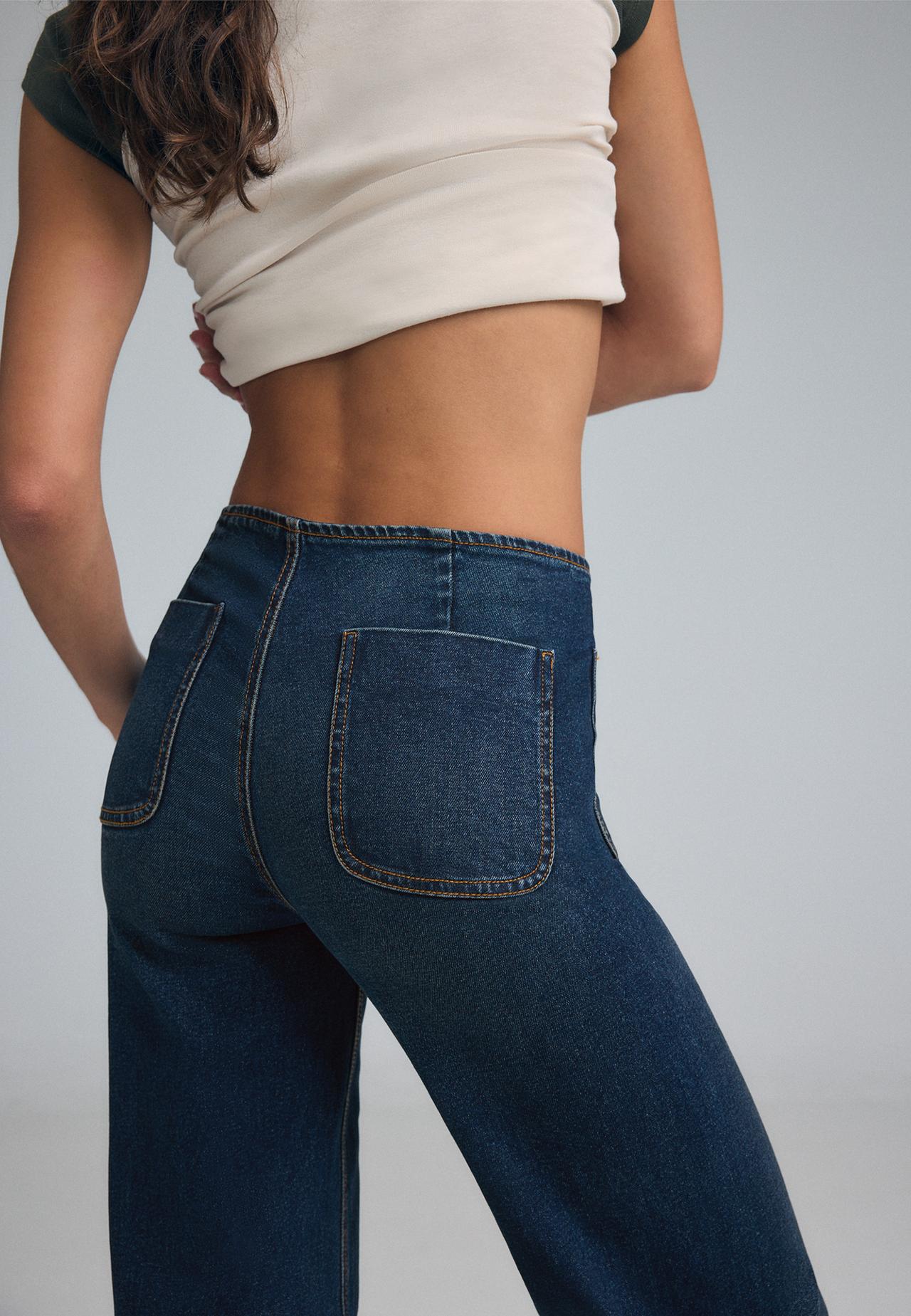 D77 Minimalist jeans with pockets — LIGHT GREY DENIM WASH