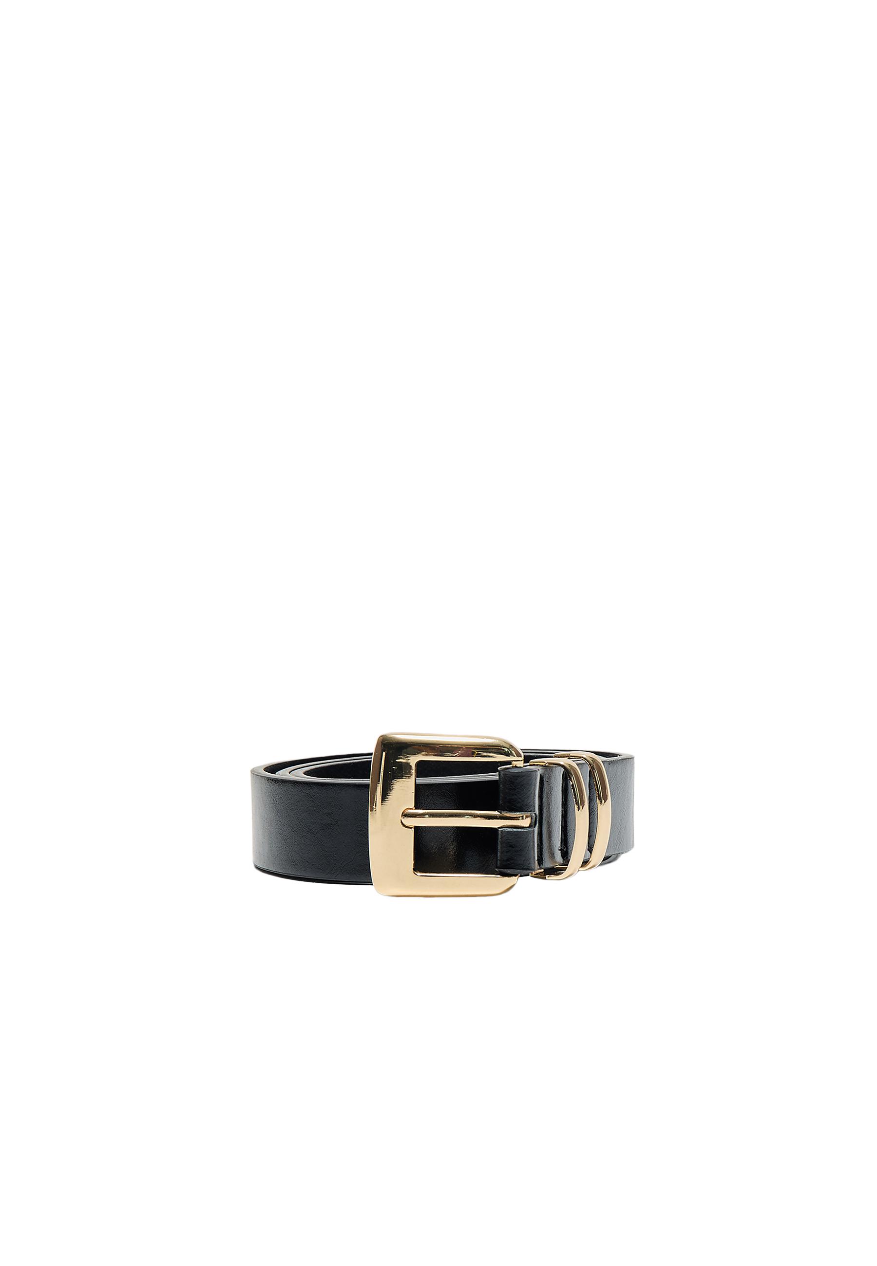 Square buckle belt — Black