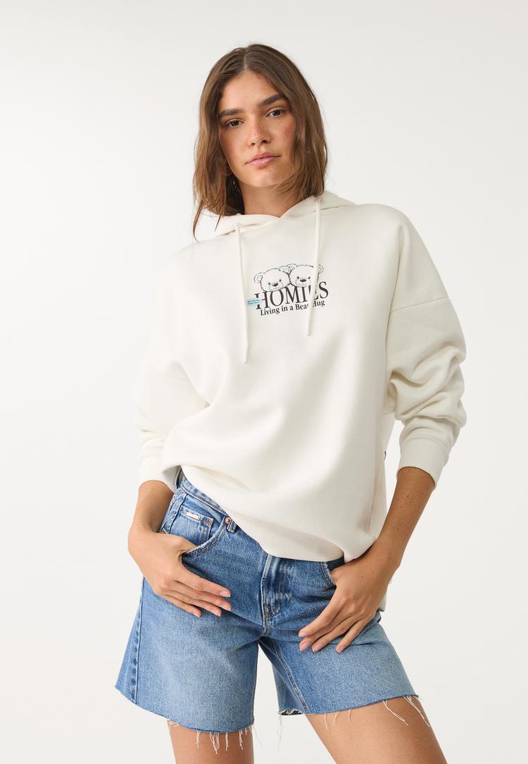 sudadera capucha estampado
