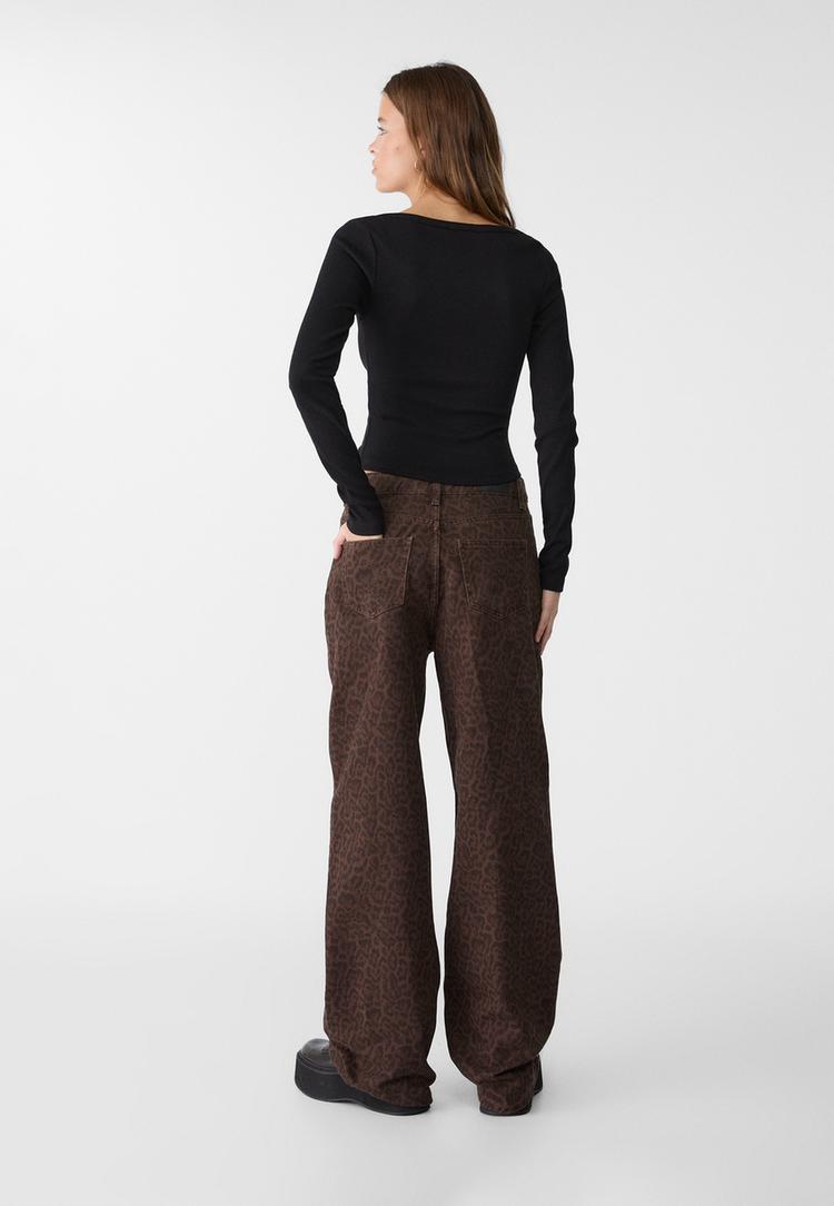 jeans baggy leopardo