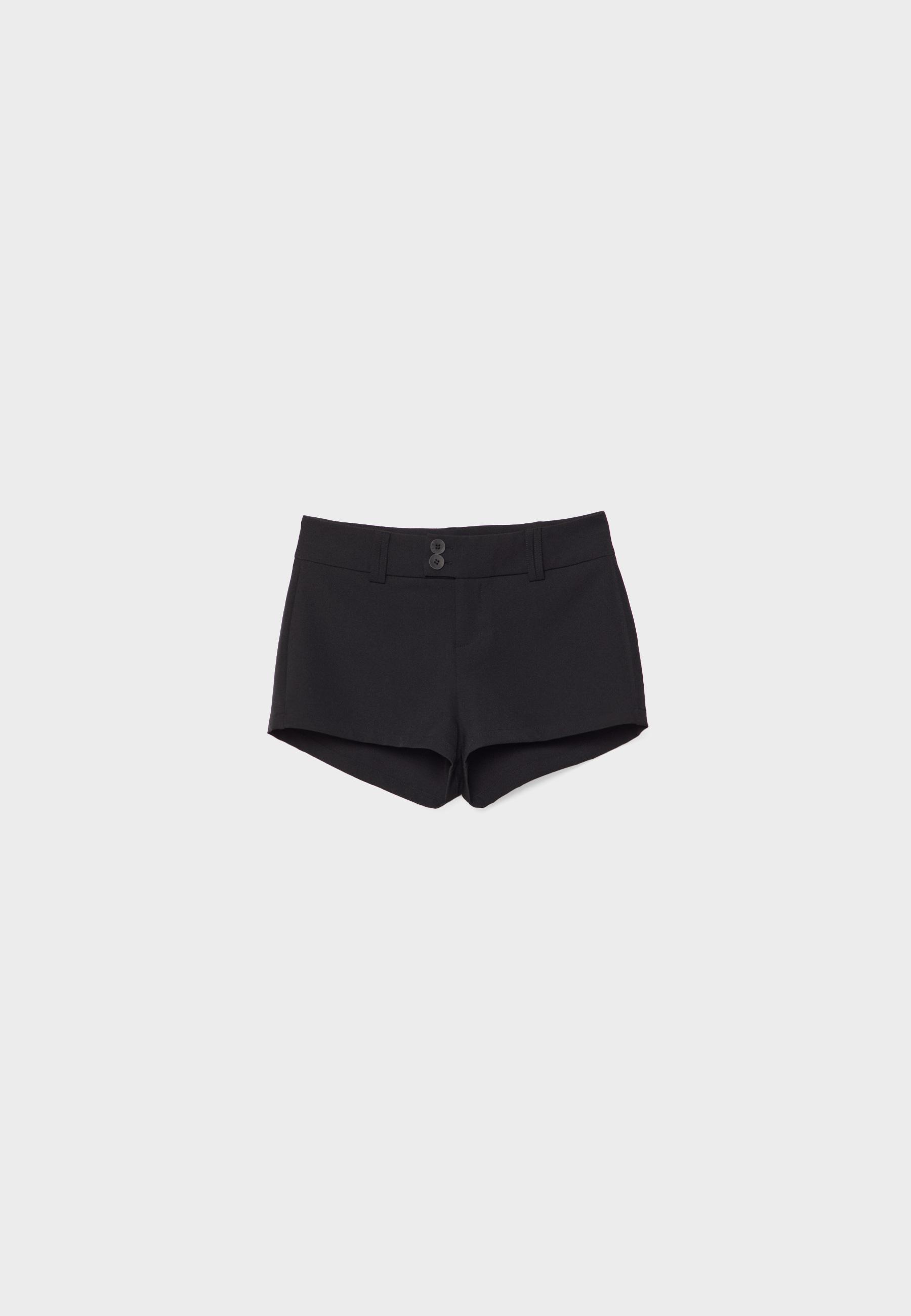 Slim fit tailored mini shorts — Black