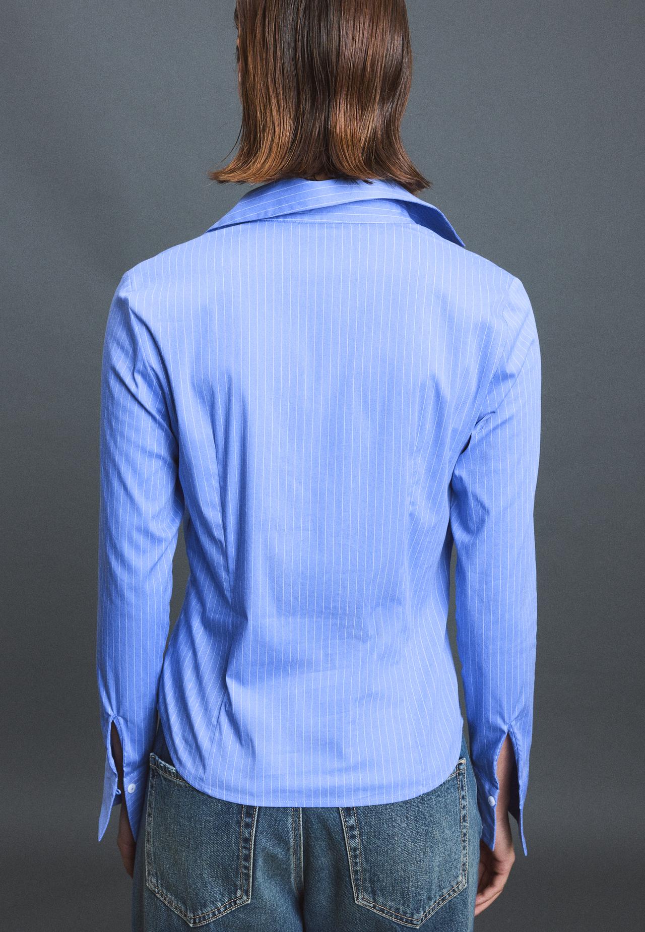Fitted basic shirt — Denim blue