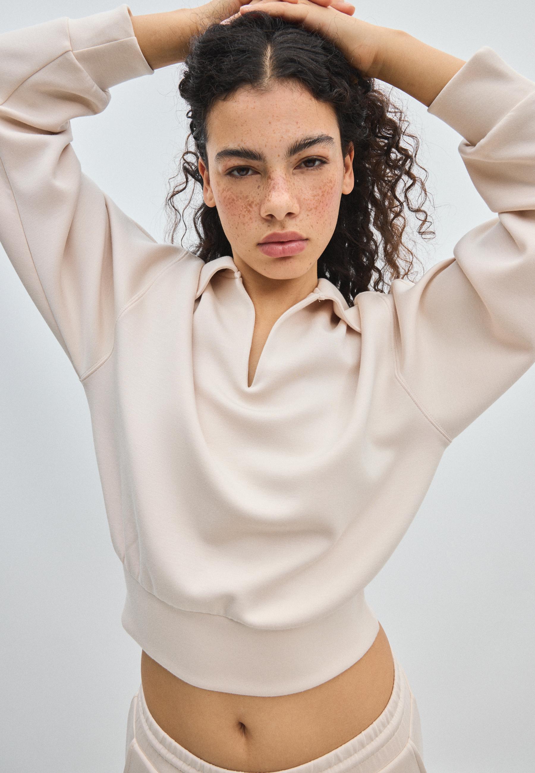 Soft-touch sweatshirt — Stone