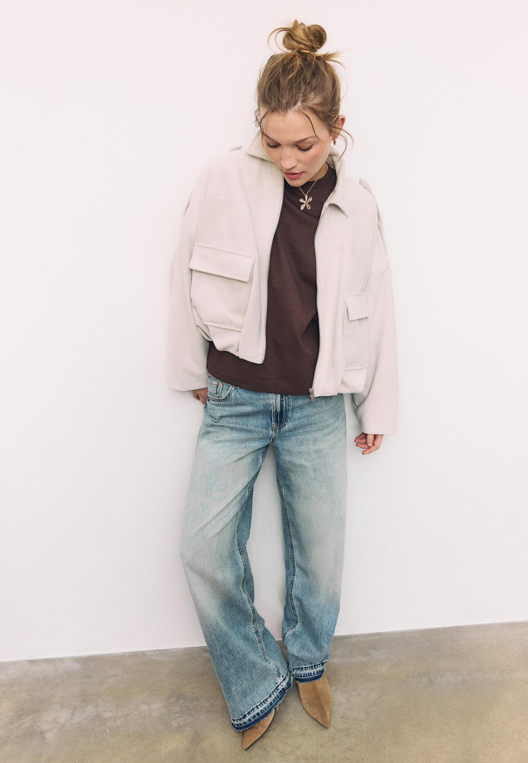 Faux suede bomber jacket - Women's fashion | Stradivarius United