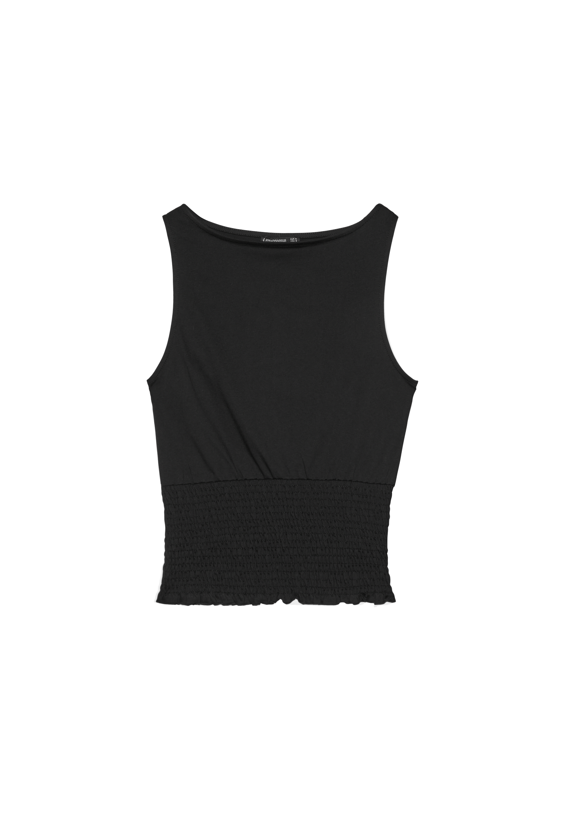 Elasticated T-shirt — Black
