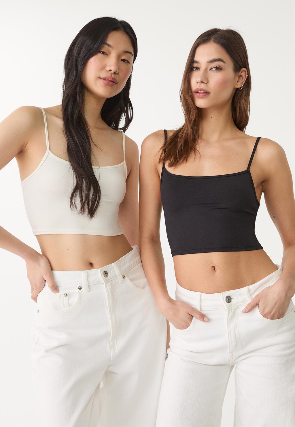 2-pack of strappy crop tops