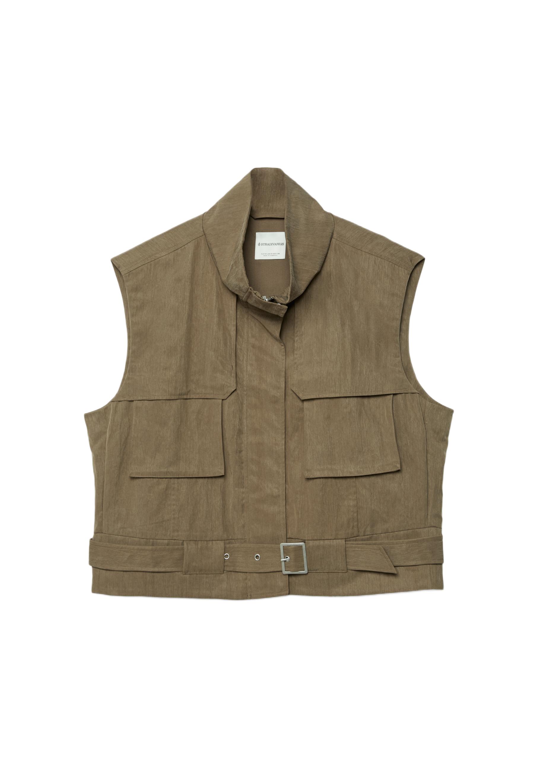 Flowing utility waistcoat — Tan
