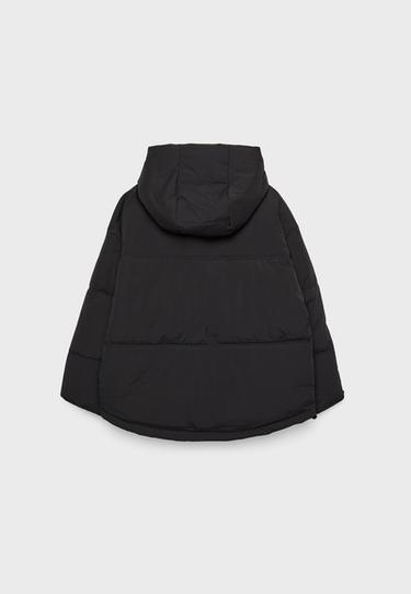 Oversize hooded puffer jacket — Black 8