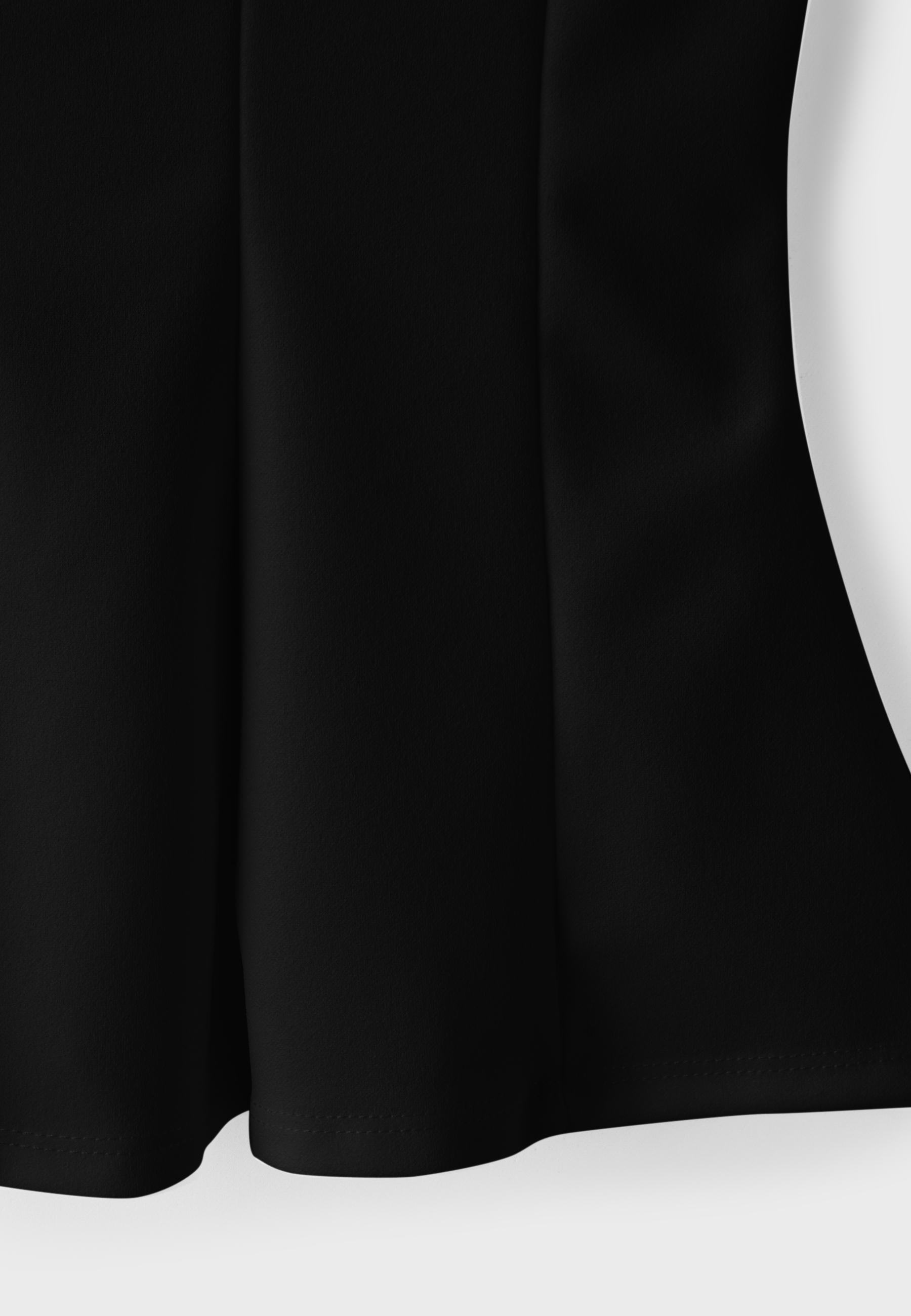 Peplum mini sleeve top — Black