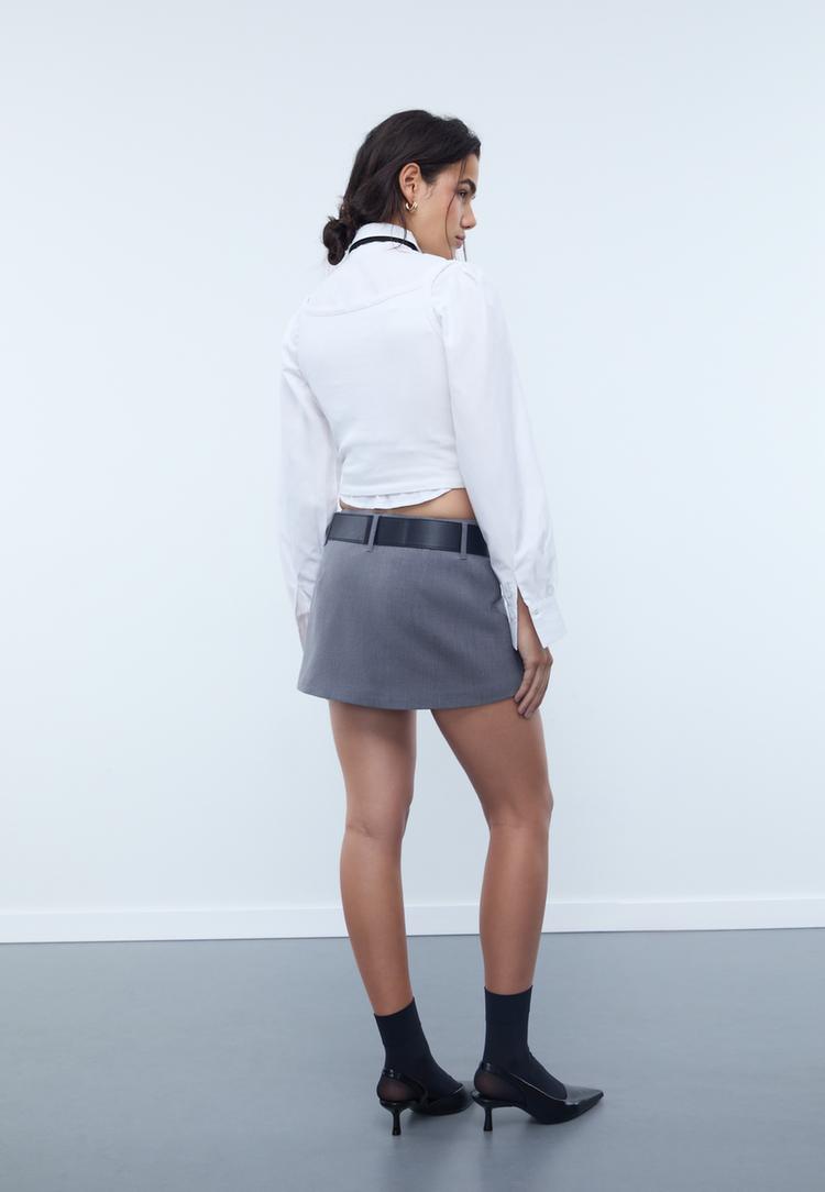 mini falda pantalon vestir cinturon