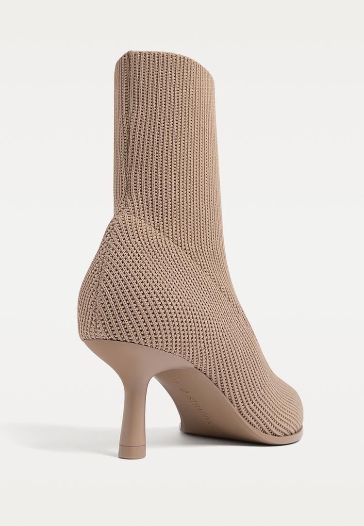 botines de tacon knit