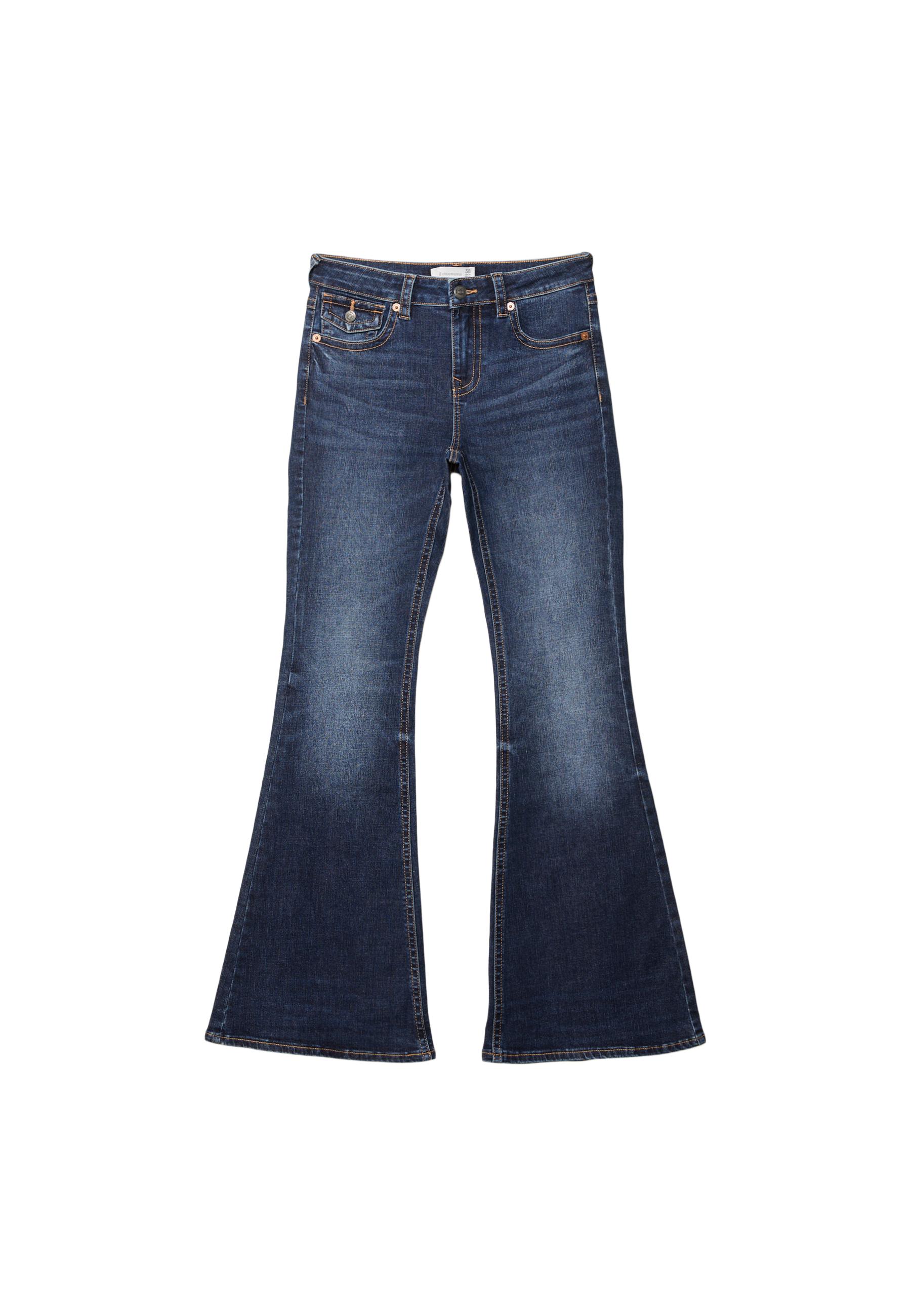 D04 low rise flared jeans — MEDIUM BLUE DENIM
