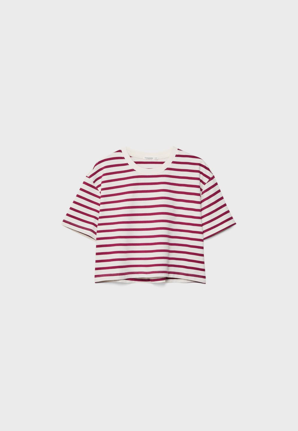 Heavy cotton striped crop top