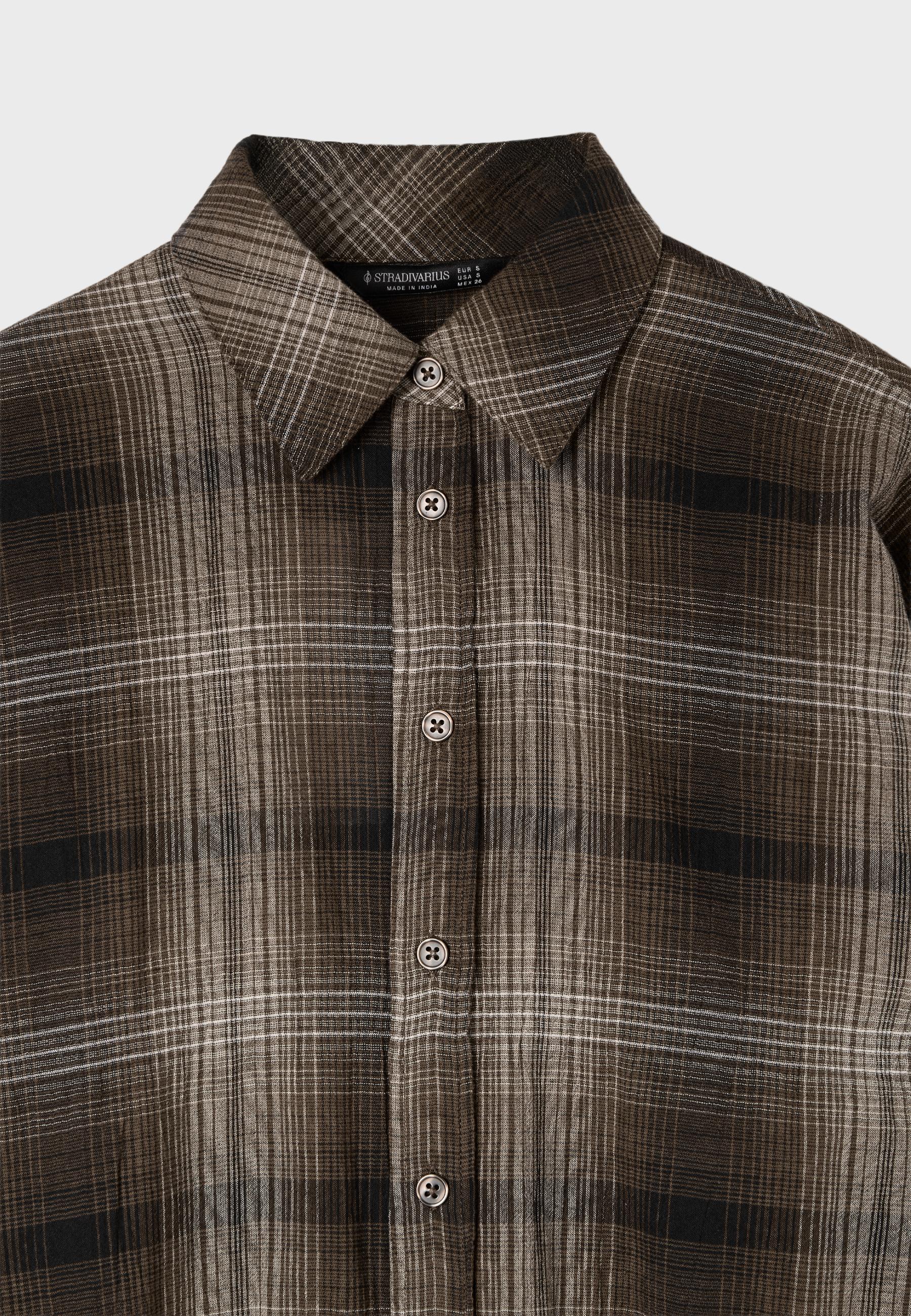 Adjustable regular-fit shirt — Brown