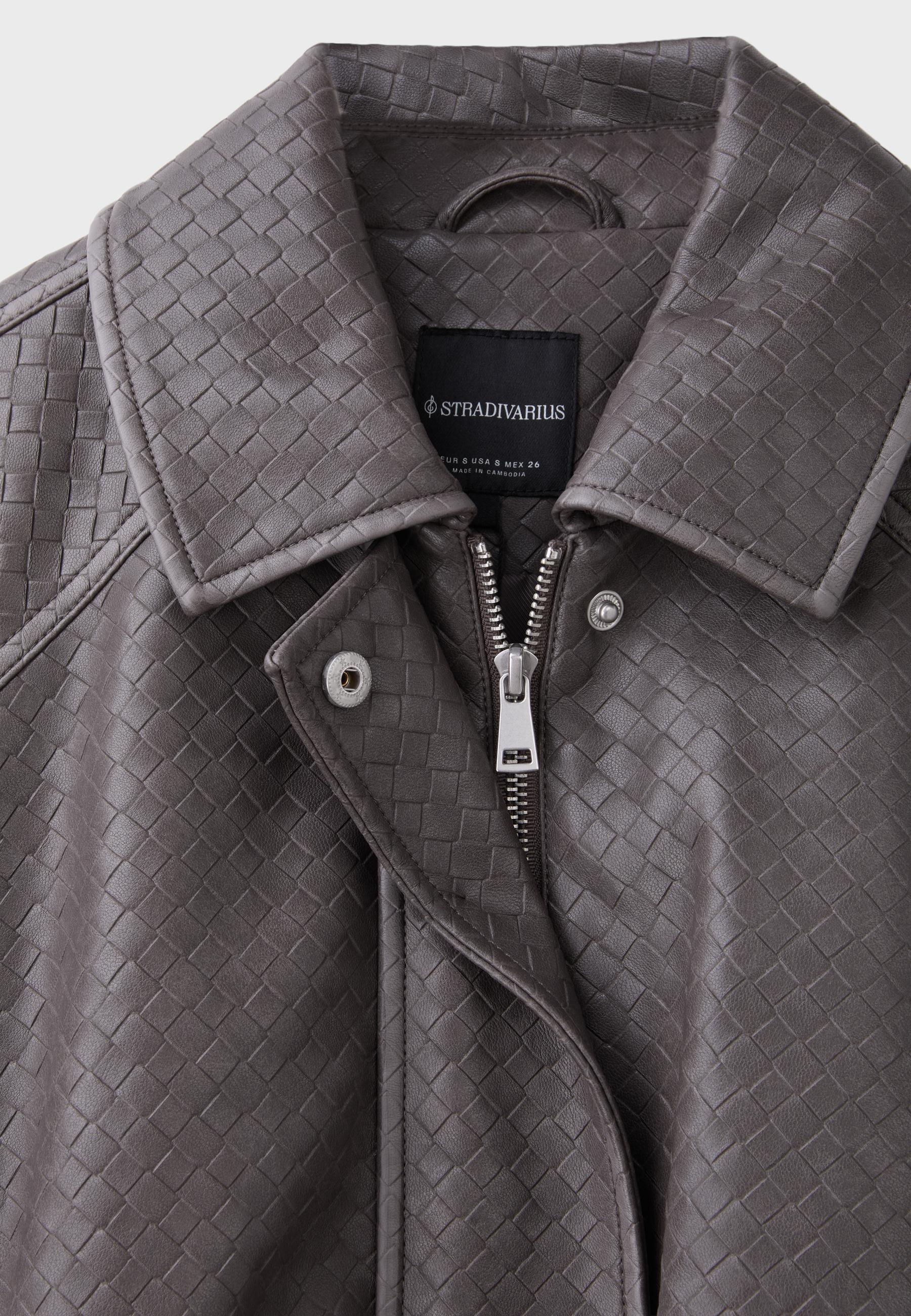 Stradivarius Örgü dokulu suni deri bomber ceket
